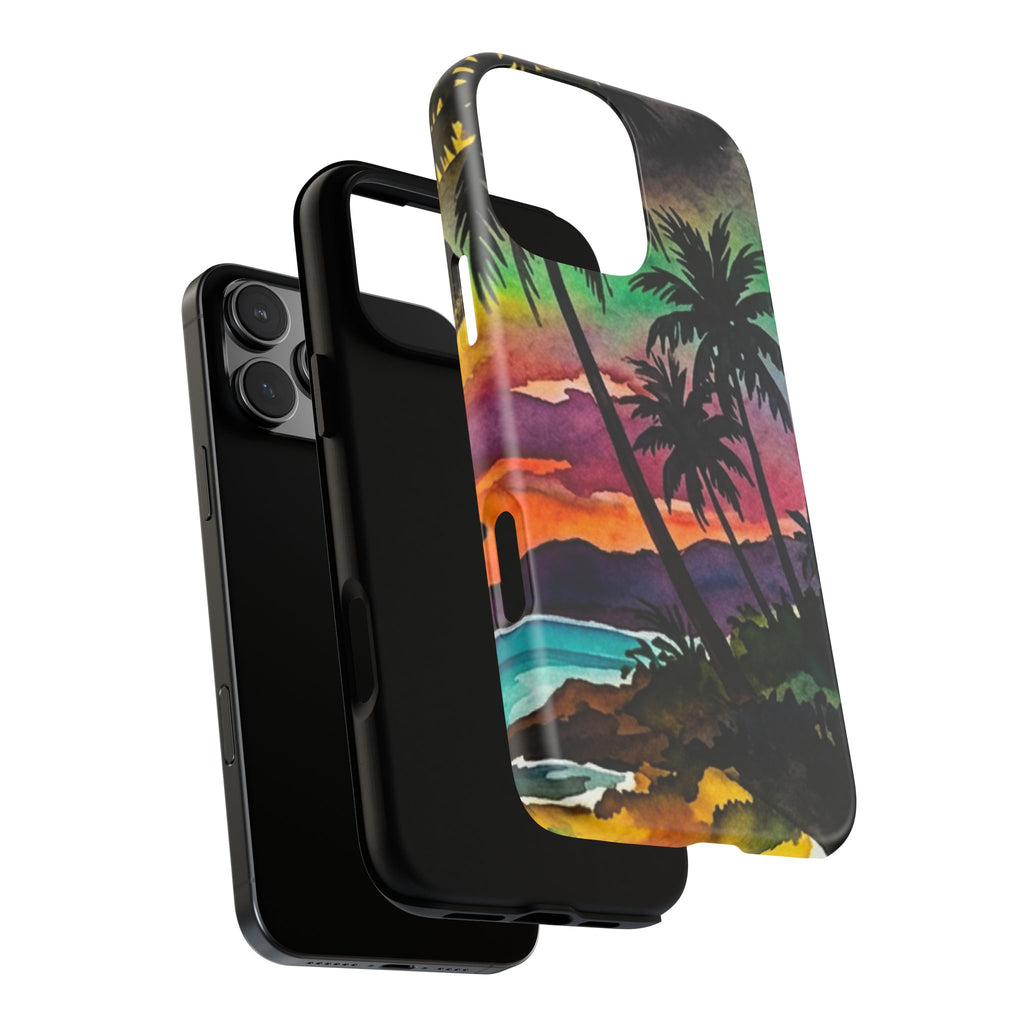 Tropical Sunset Phone Case – Palm Tree Beach Protective Cover