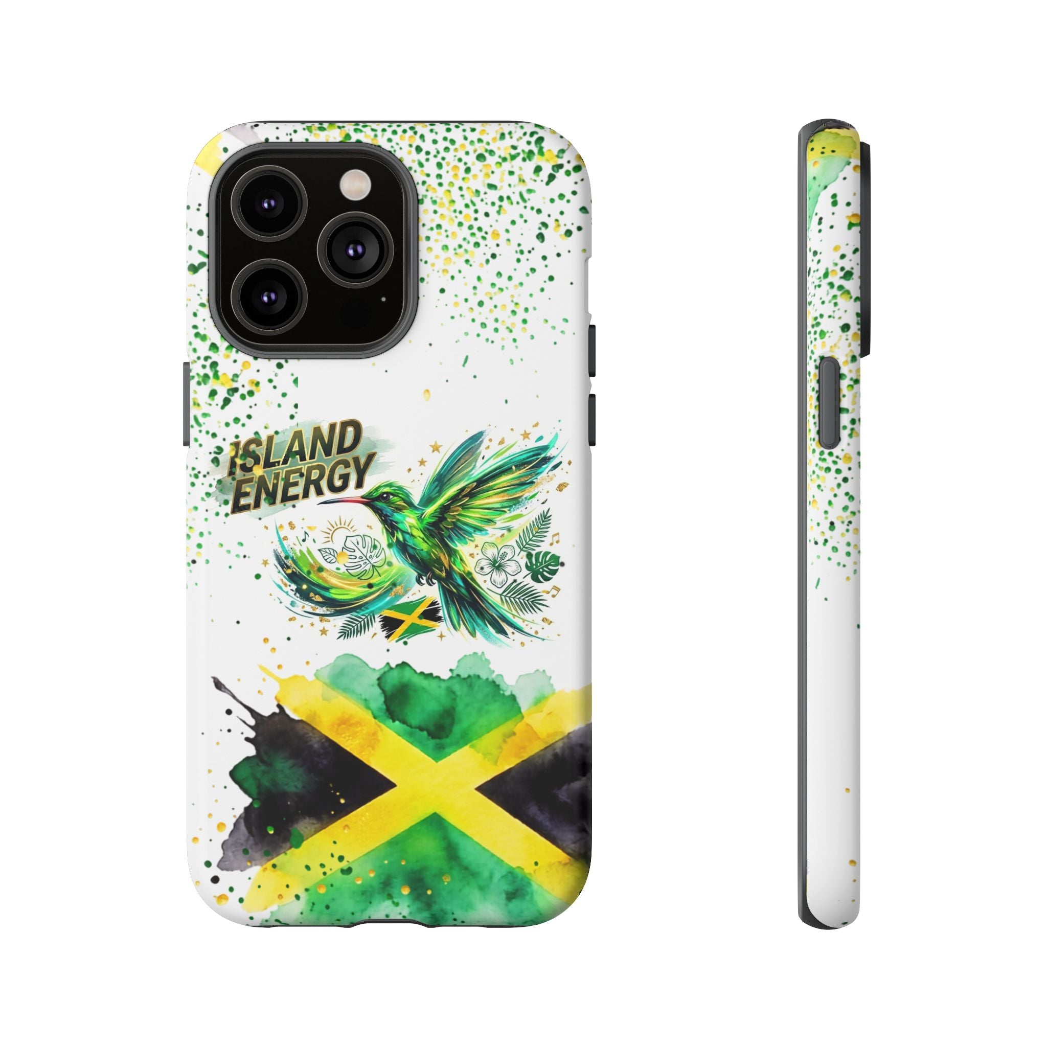 Island Energy Tough Phone Case — Colorful Hummingbird & Tropical Sunset Protective Cover