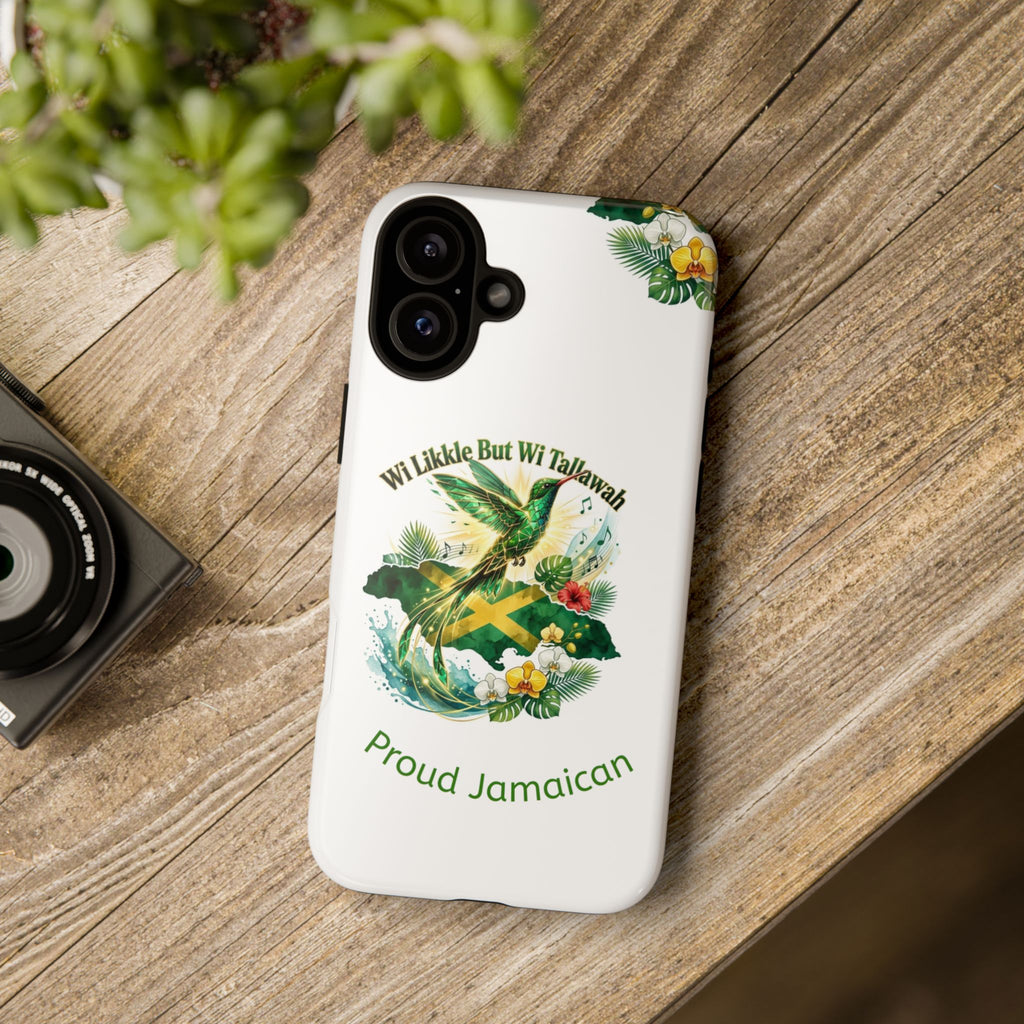 Jamaica Hummingbird Phone Case — “Wi Likkle But Wi Tallawah” Tropical Protective Cover
