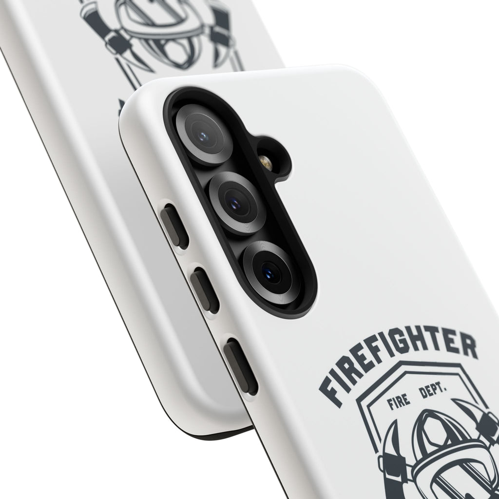 Firefighter Tough Phone Case — Fire Dept Helmet & Axes Protective Cover