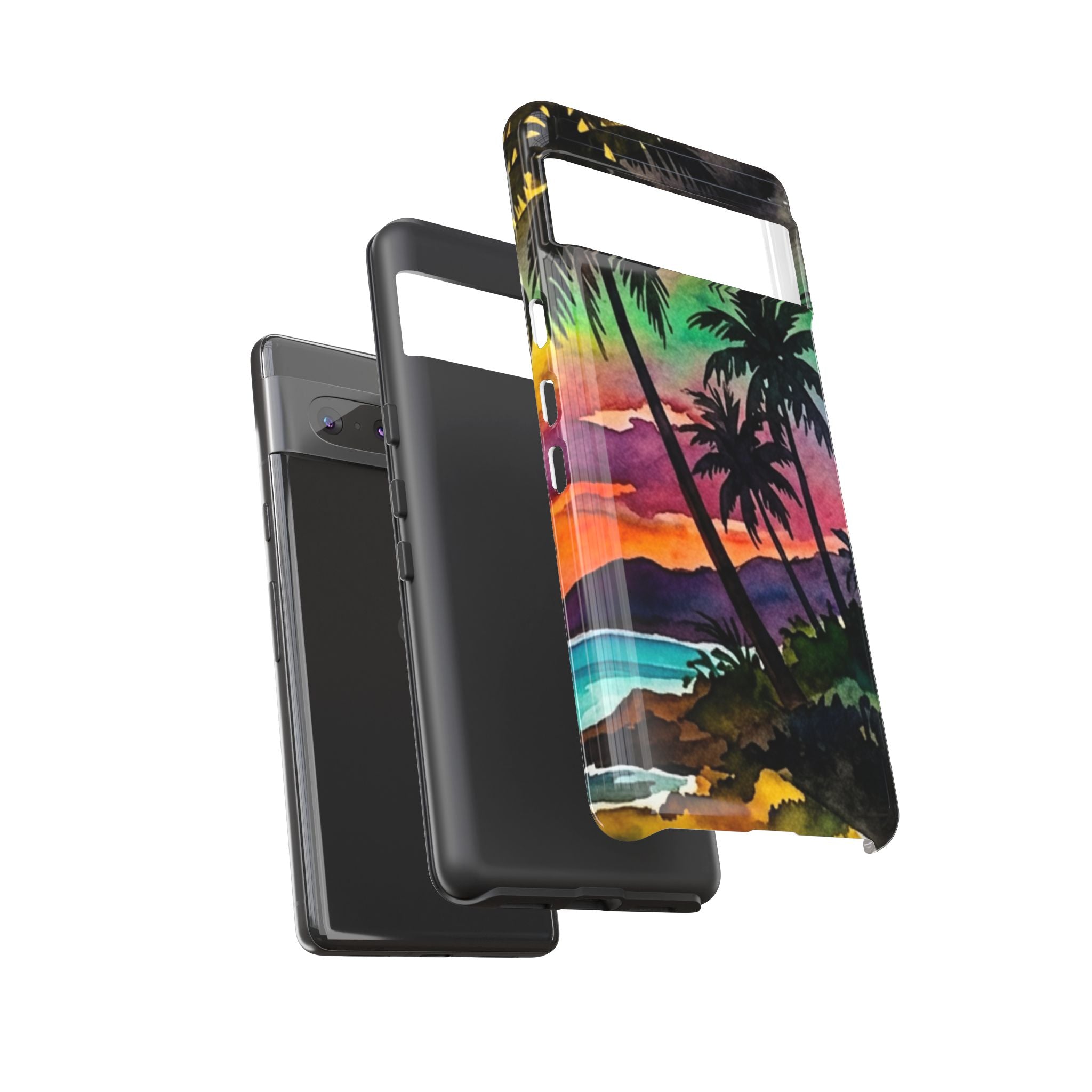 Tropical Sunset Phone Case – Palm Tree Beach Protective Cover