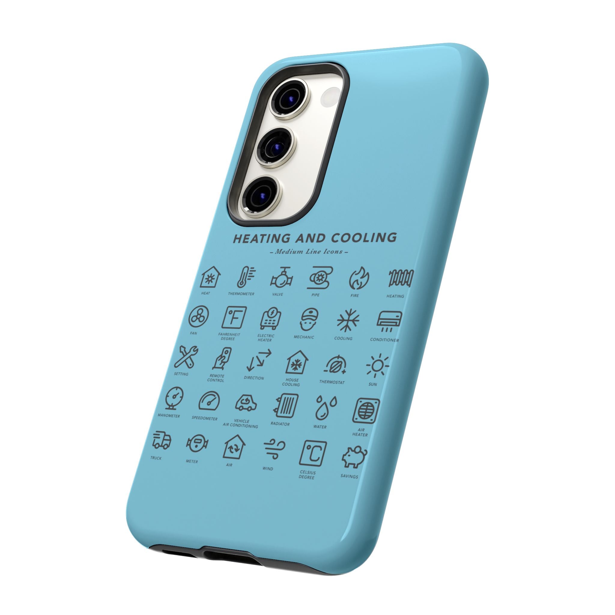 Heating and Cooling Icons Phone Case – HVAC Technician Protective Phone Cover