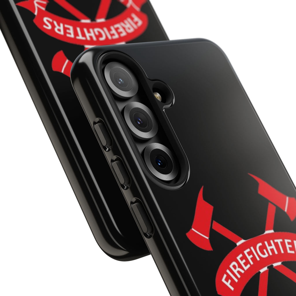 Firefighters Tough Phone Case — Red Crossed Axes Design