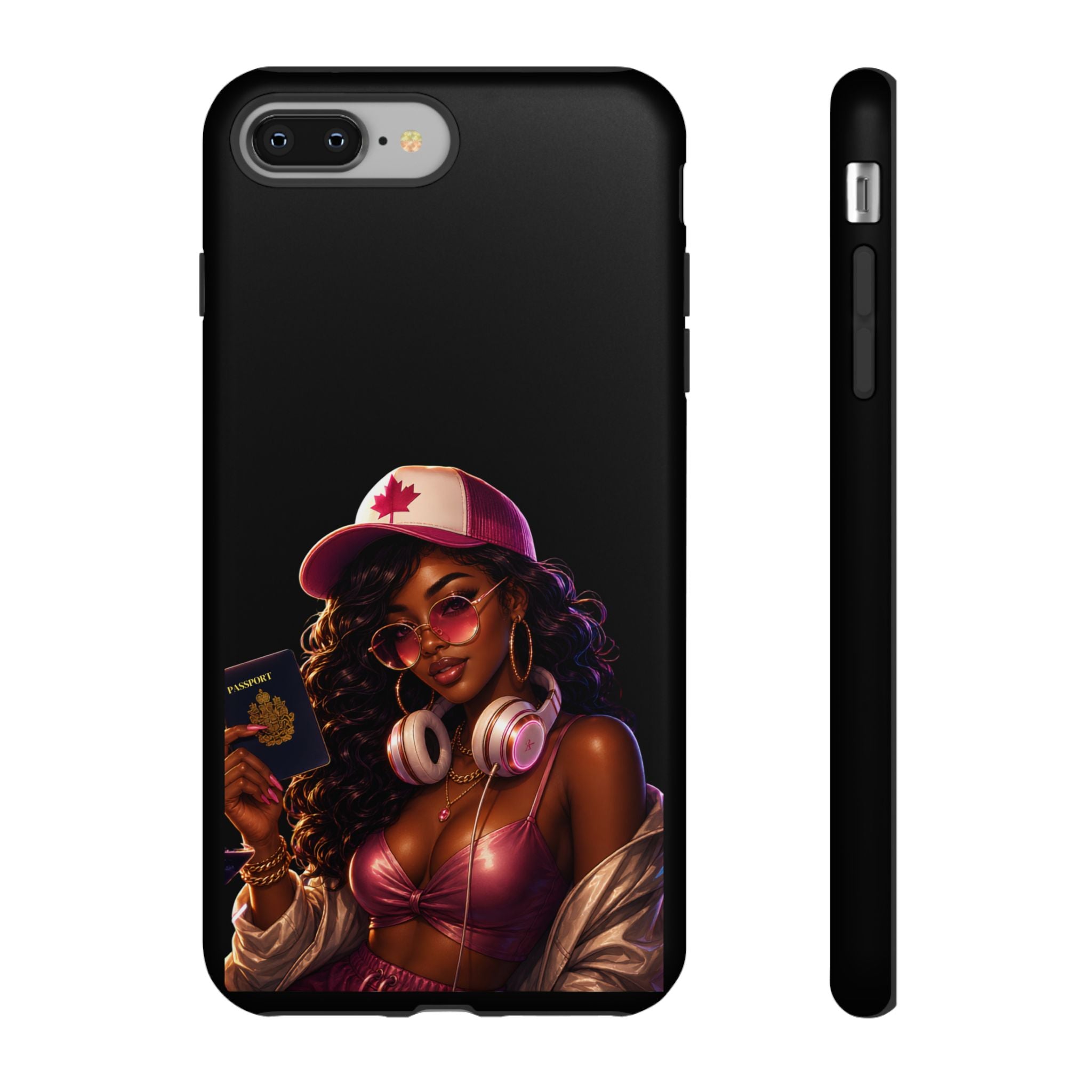 Phone Case — Stylish Urban Woman Design with Maple Cap