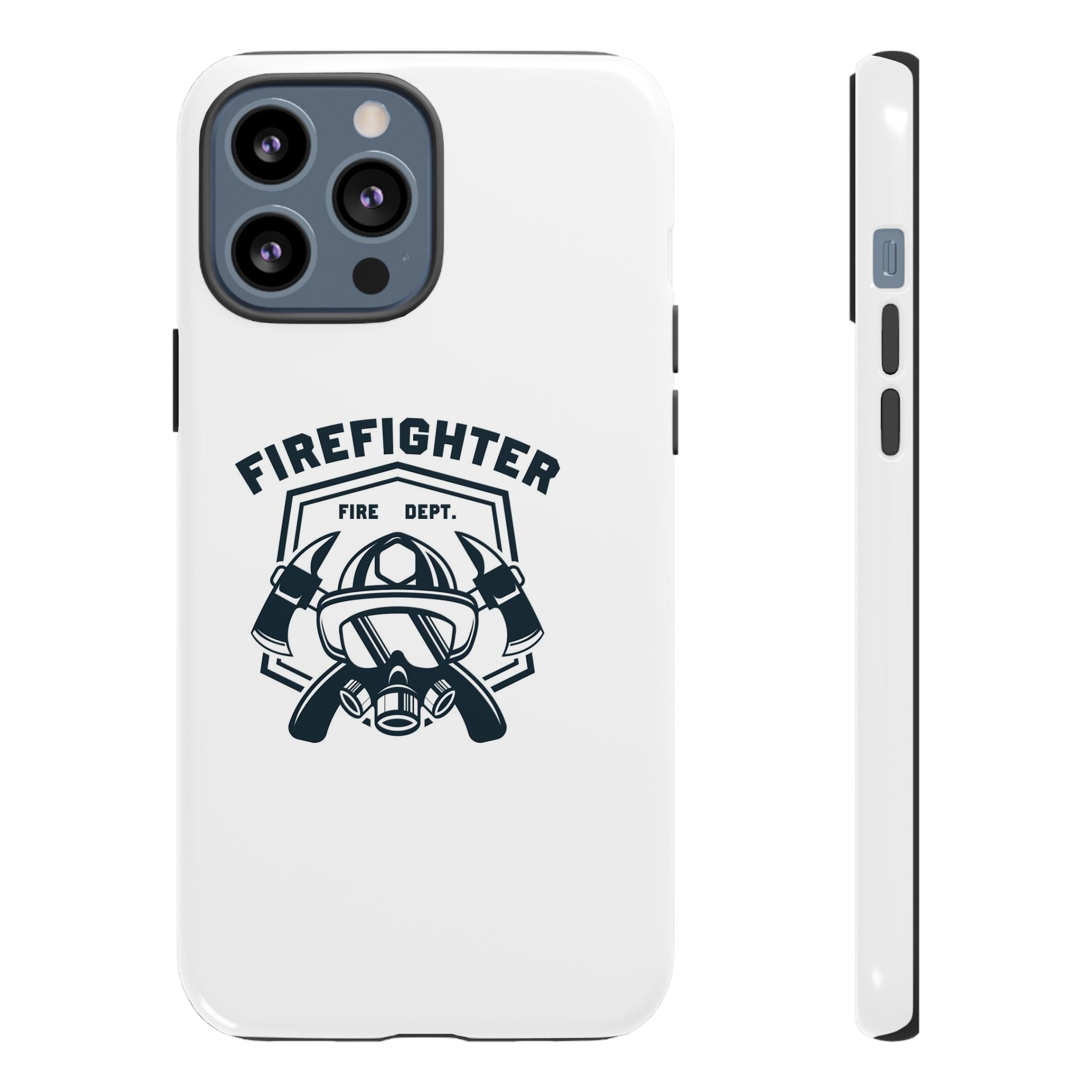 Firefighter Tough Phone Case — Fire Dept Helmet & Axes Protective Cover