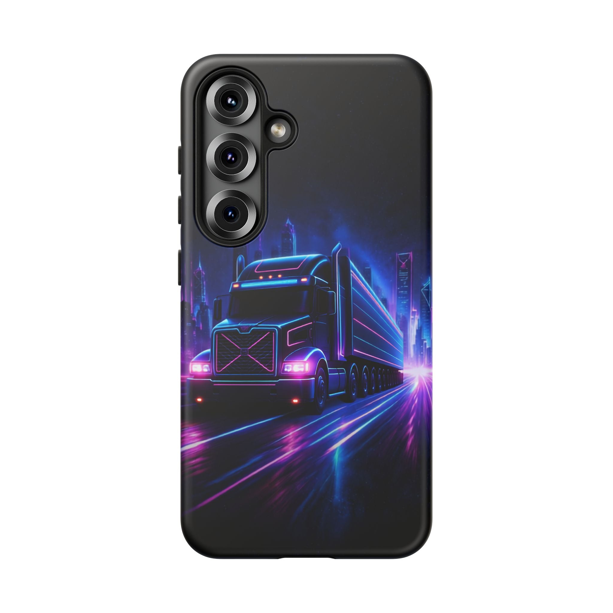 Neon Retro Rig Phone Case — Trucker Semi Truck Nightscape Protective Case