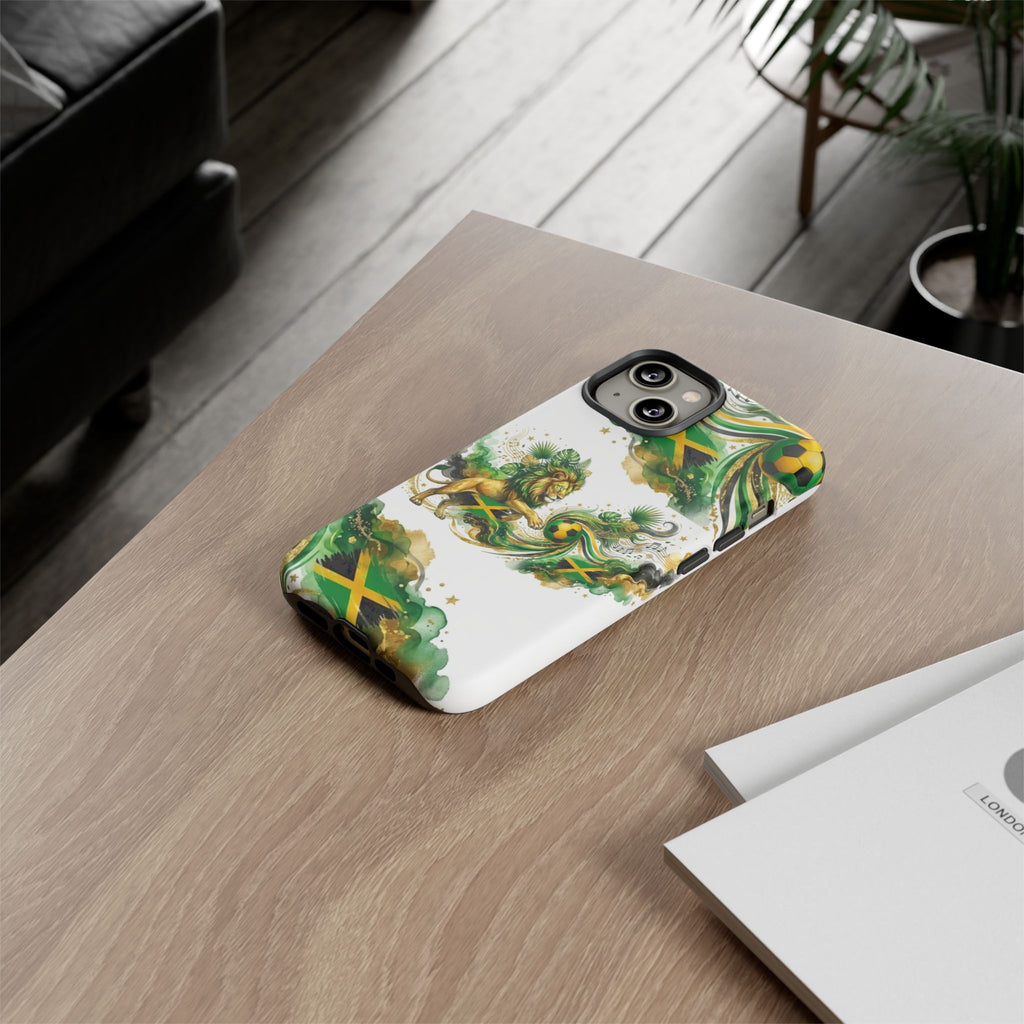 Jamaica Lion Phone Case — Jamaican Flag Rasta Protective Tough Case