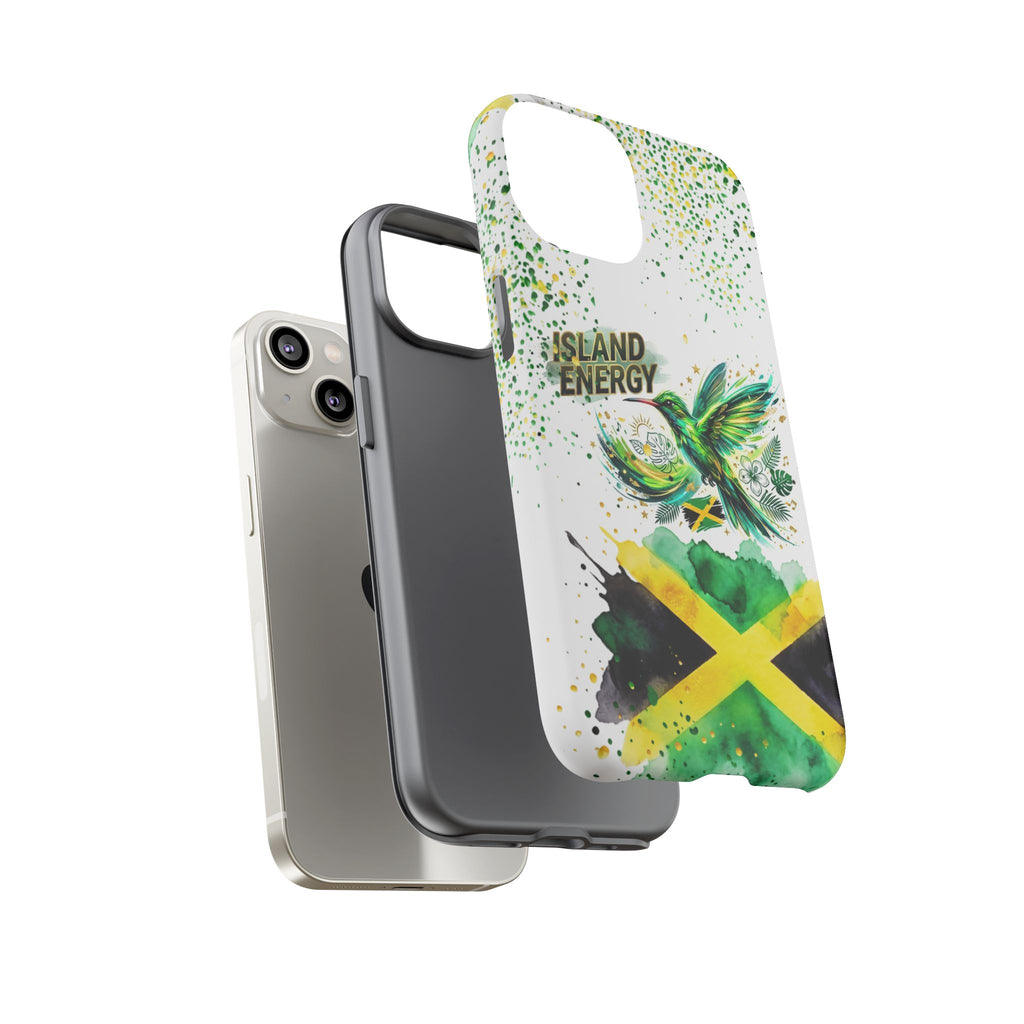 Island Energy Tough Phone Case — Colorful Hummingbird & Tropical Sunset Protective Cover