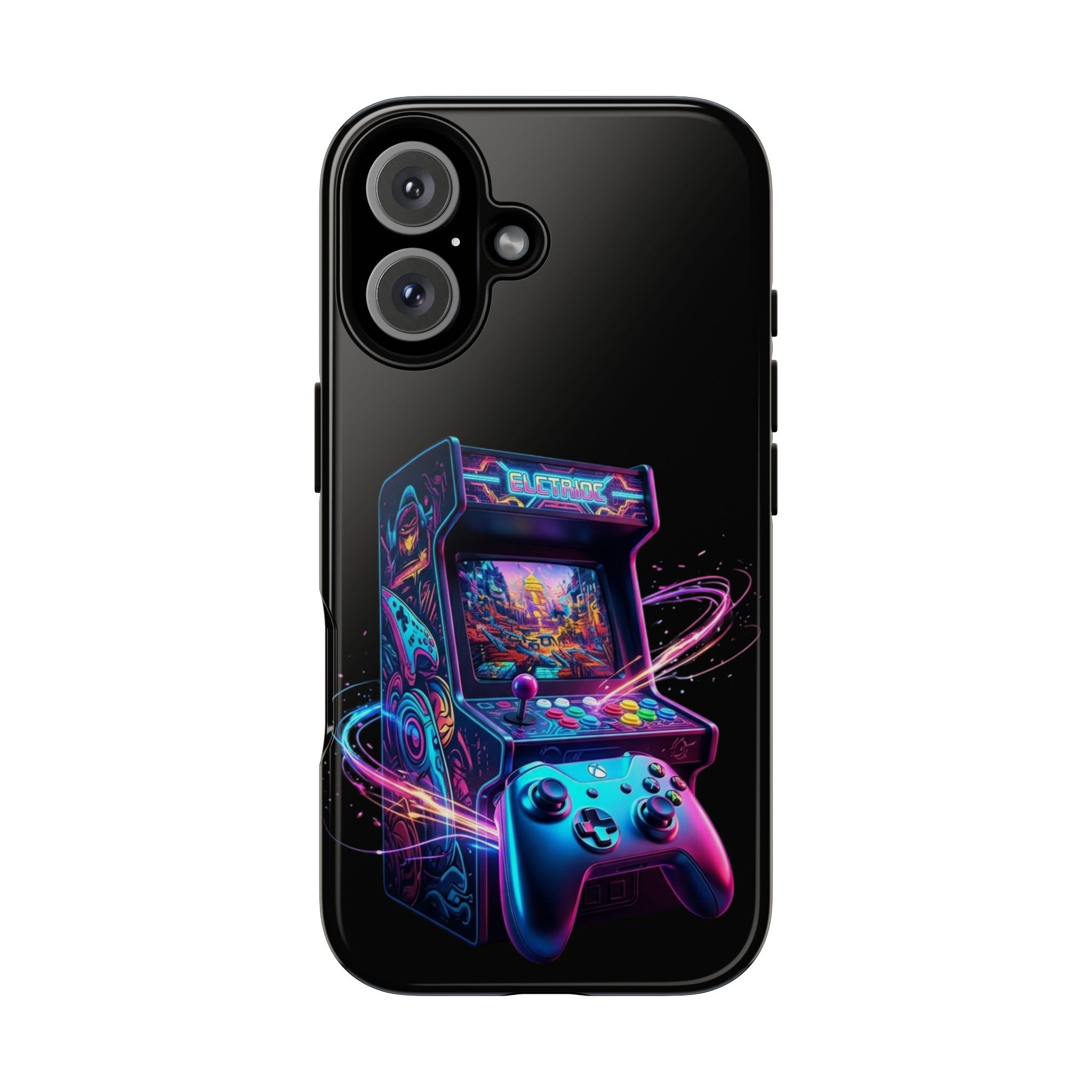 Retro Arcade Phone Case — Neon Gaming Controller Design