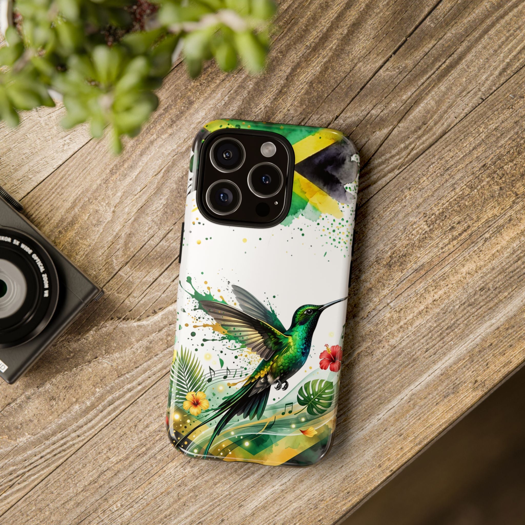 Hummingbird Jamaica Tough Phone Case – Tropical Floral Protective Cover