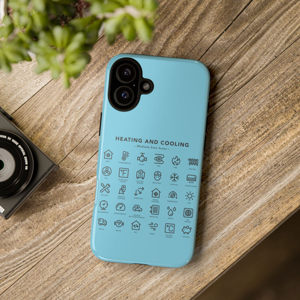 Heating and Cooling Icons Phone Case – HVAC Technician Protective Phone Cover