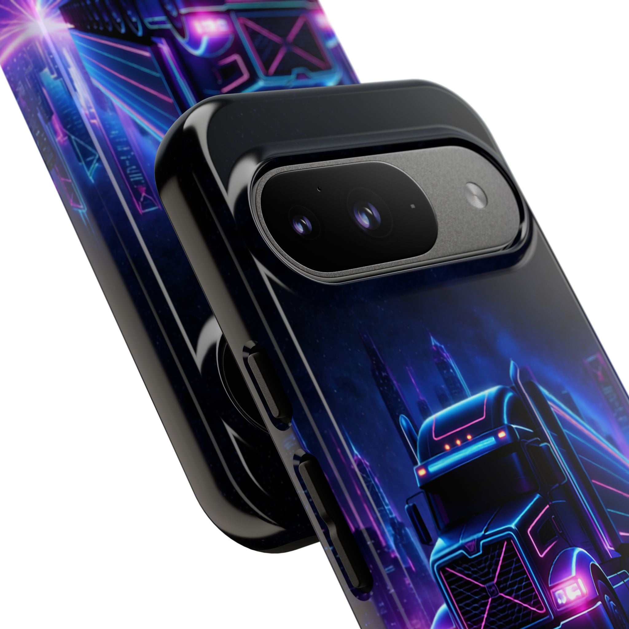 Neon Retro Rig Phone Case — Trucker Semi Truck Nightscape Protective Case