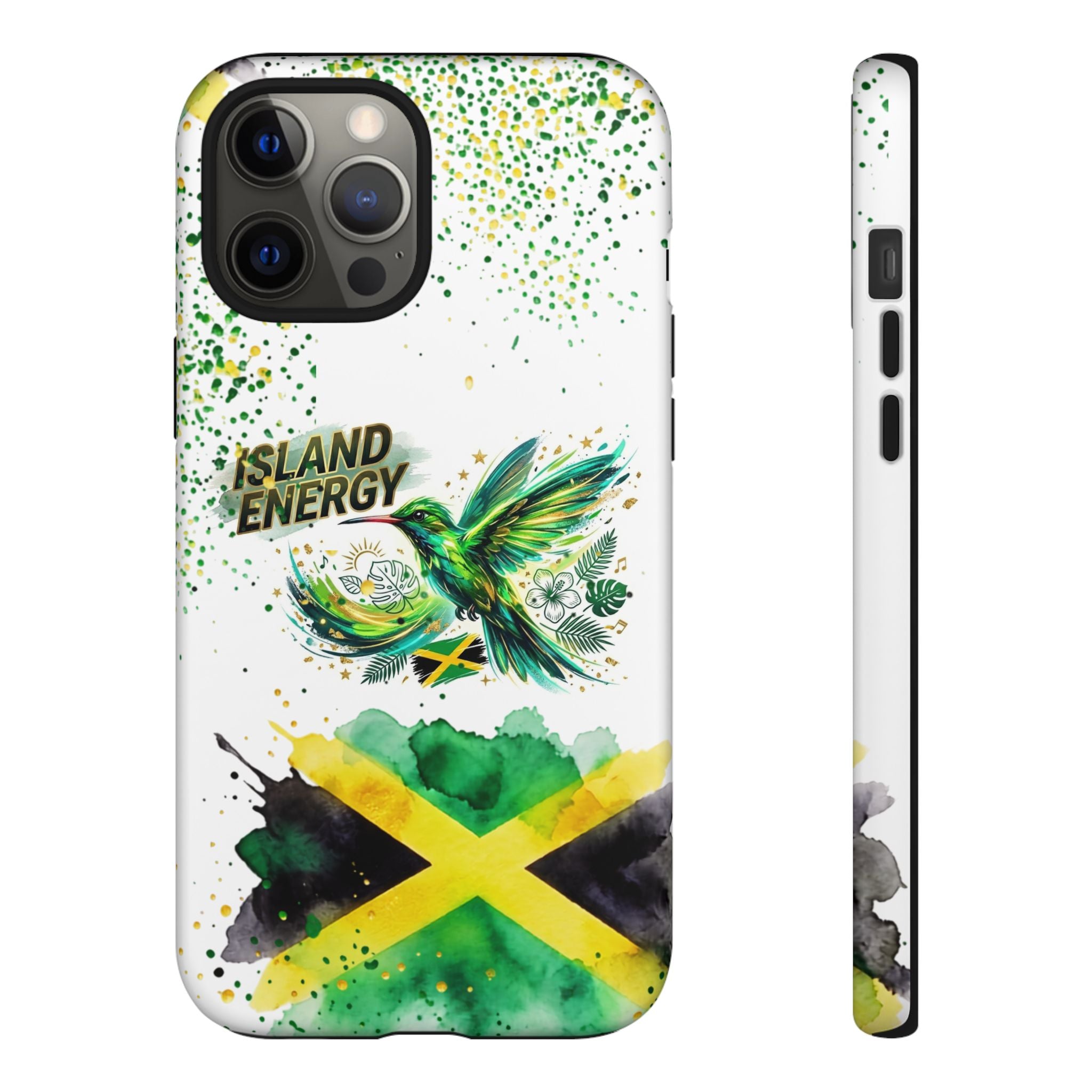 Island Energy Tough Phone Case — Colorful Hummingbird & Tropical Sunset Protective Cover