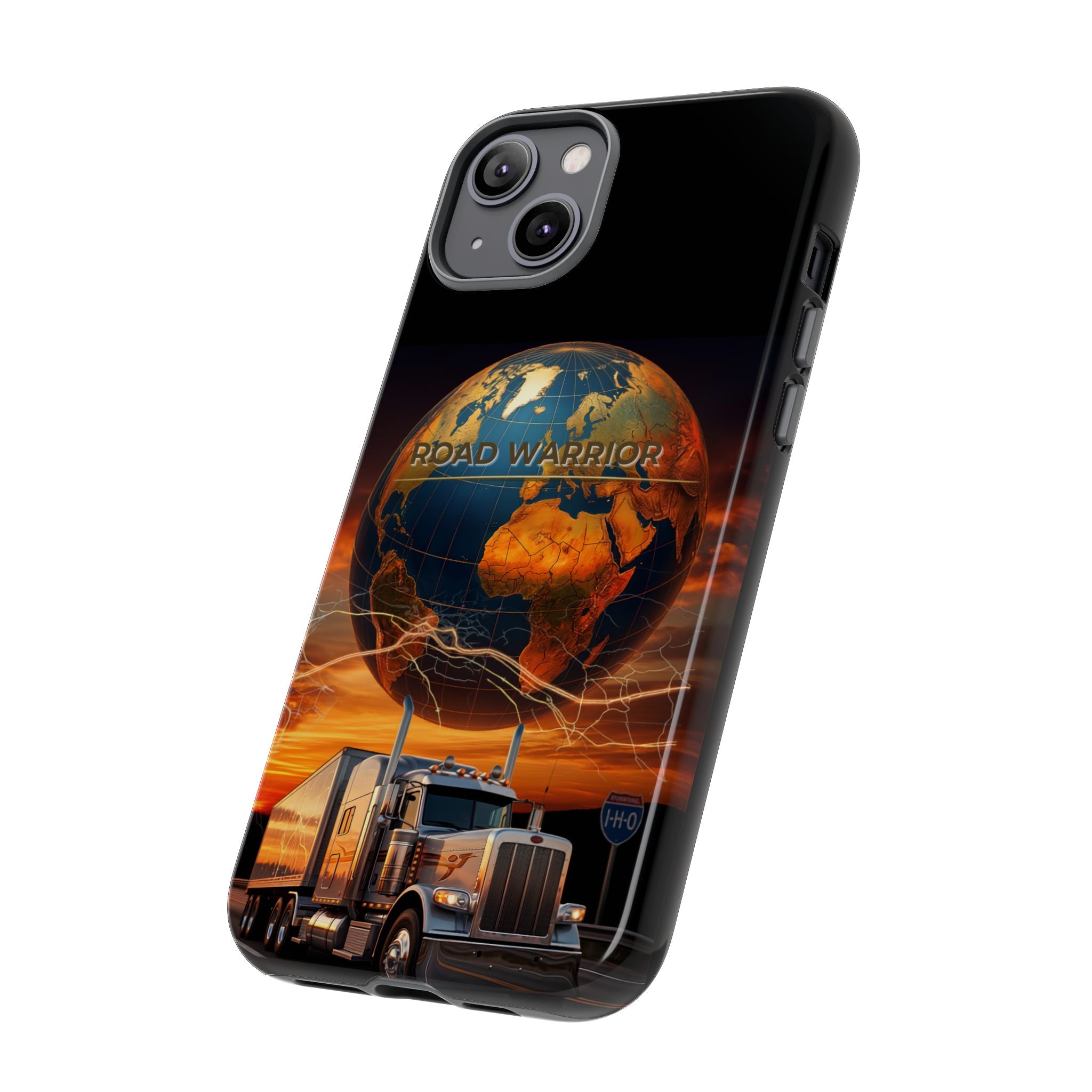 Truck Driver Phone Case — 'Global Road Warrior' Semi Truck Globe Tough Phone Cover