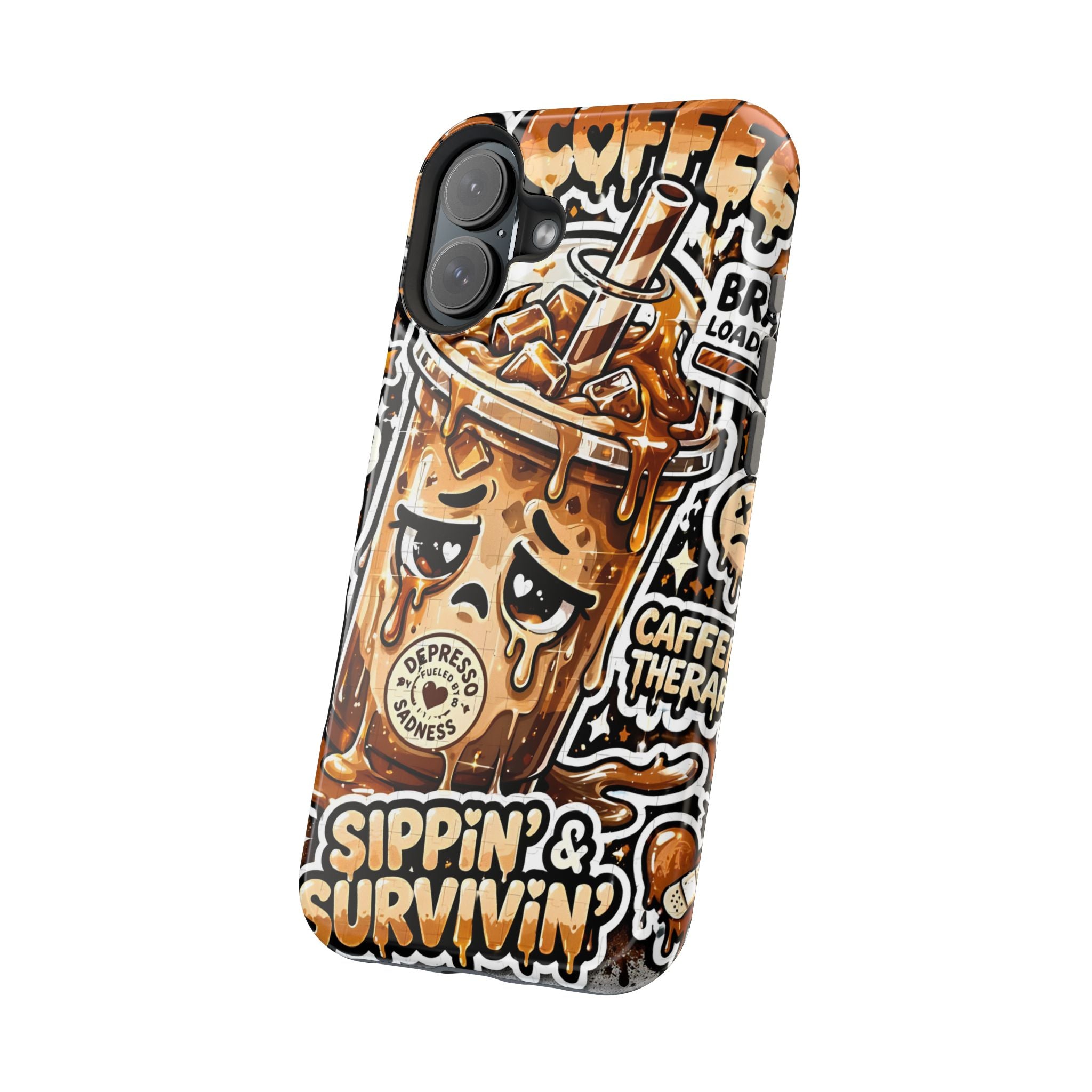 Iced Coffee Phone Case — “Sippin' & Survivin'” Magnetic Impact-Resistant Case