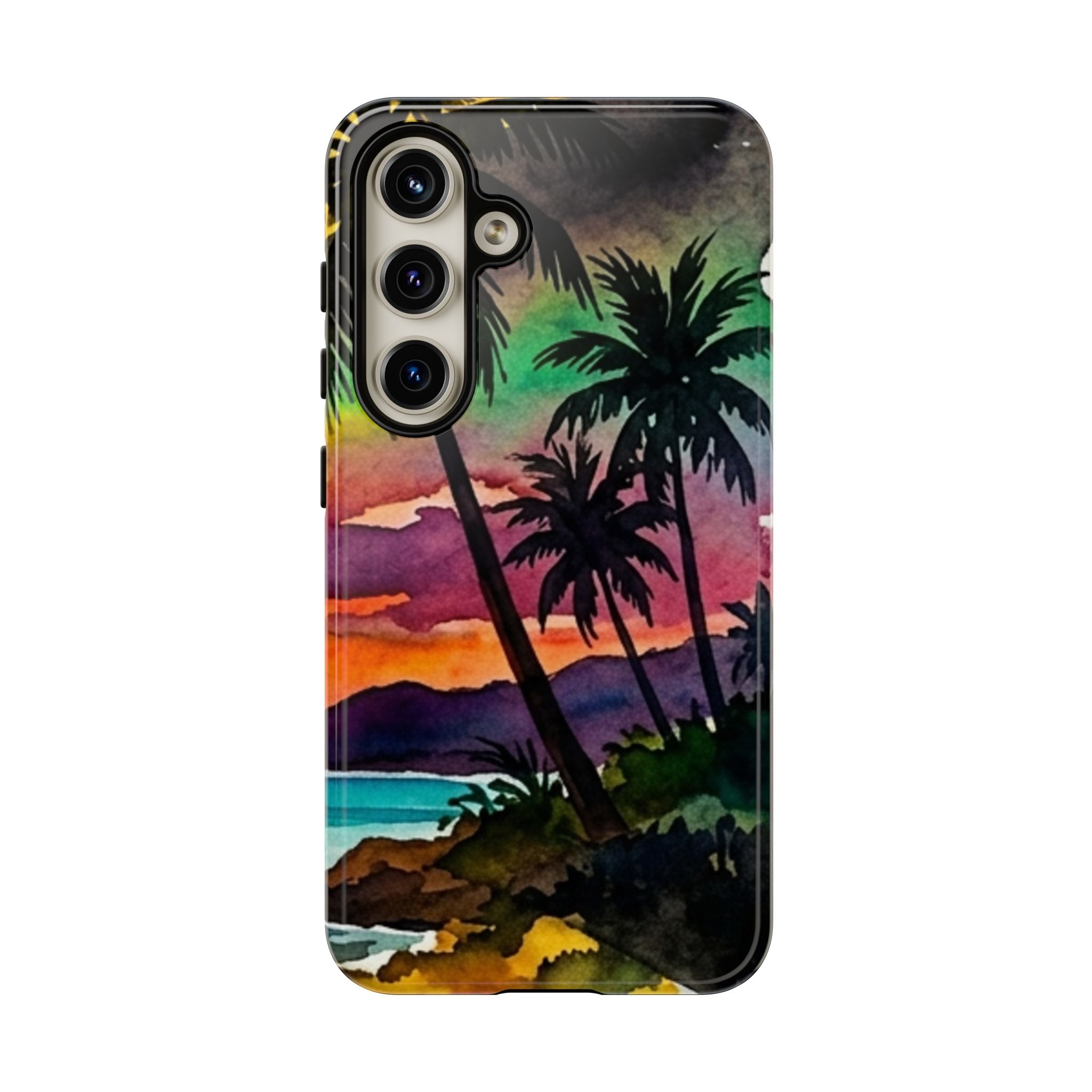 Tropical Sunset Phone Case – Palm Tree Beach Protective Cover