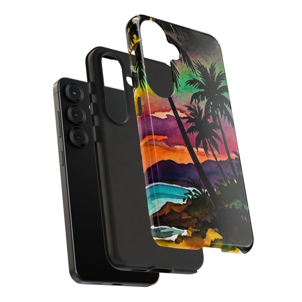 Tropical Sunset Phone Case – Palm Tree Beach Protective Cover