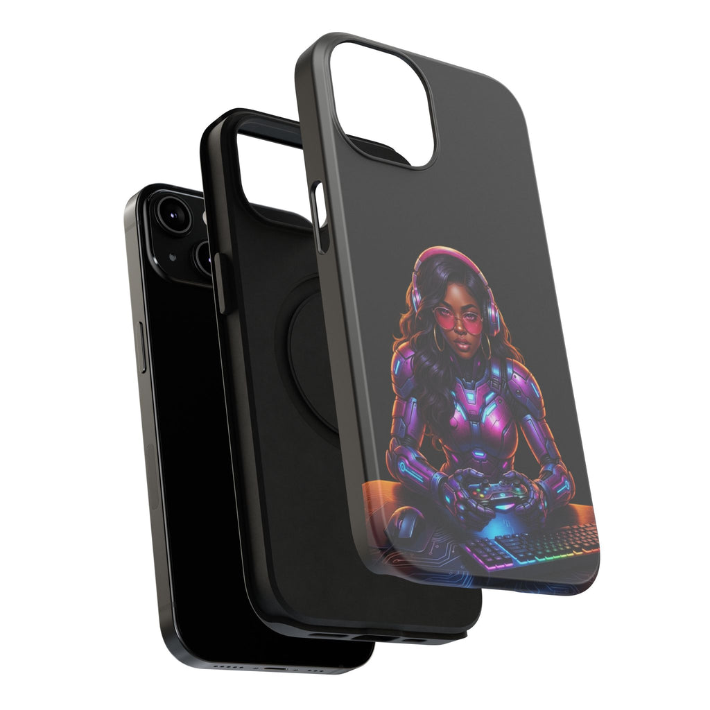 Gamer Girl Cyber Armor Phone Case — Impact‑Resistant Protective Cover