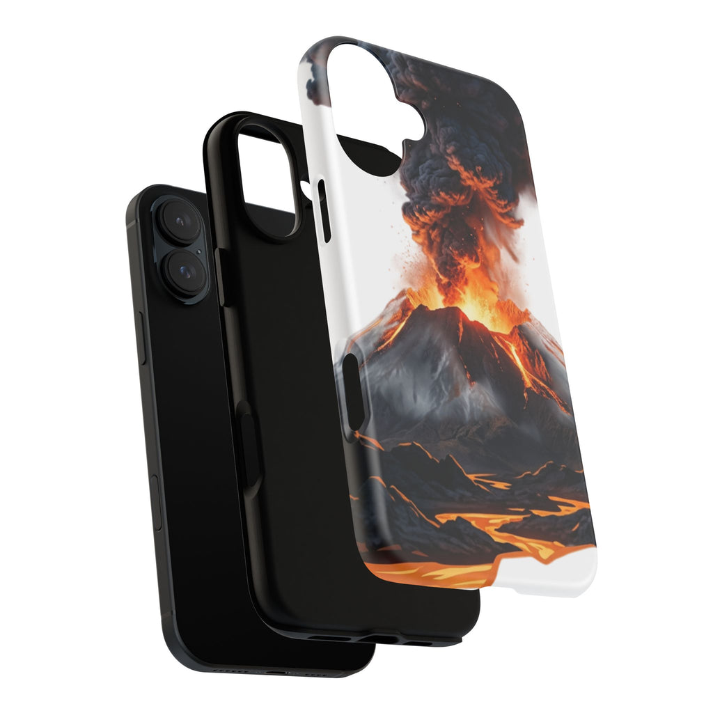 Volcano Eruption Tough Phone Case — Fiery Lava Protective Cover