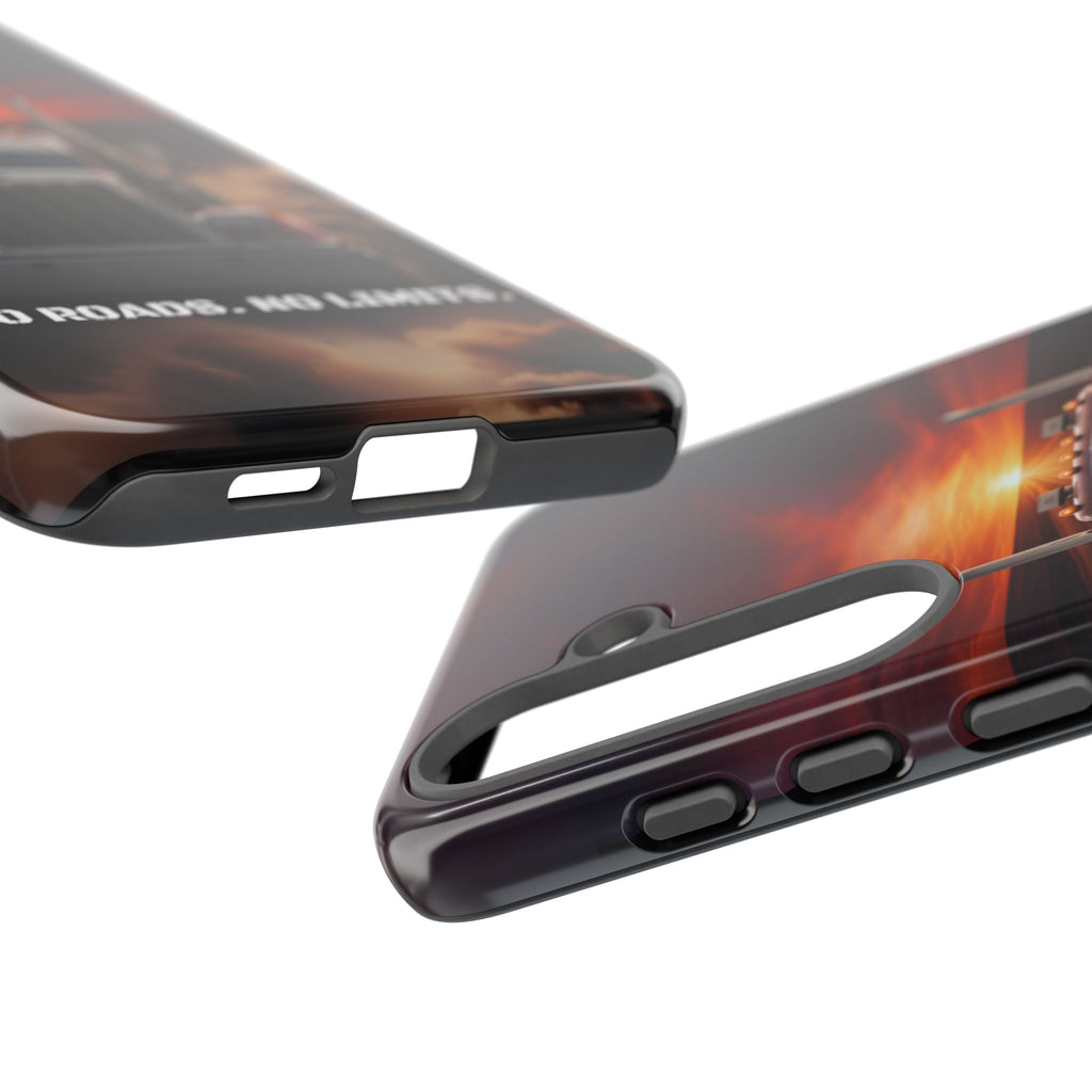 Truck Phone Case — "No Roads. No Limits." Sunset Semi Truck Protective Case