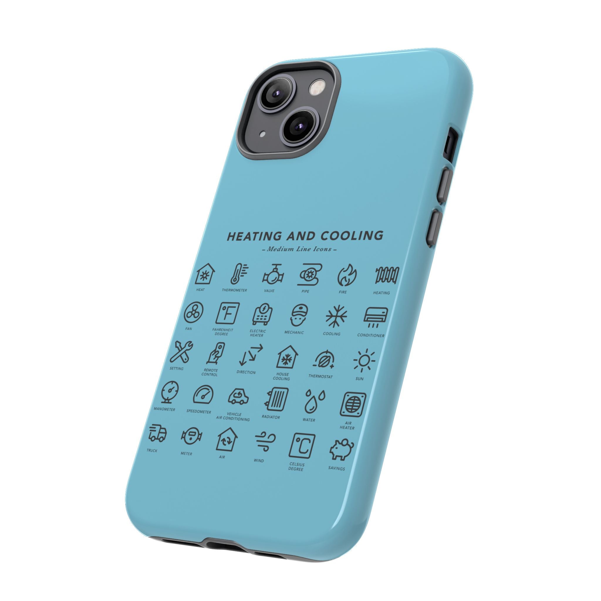 Heating and Cooling Icons Phone Case – HVAC Technician Protective Phone Cover