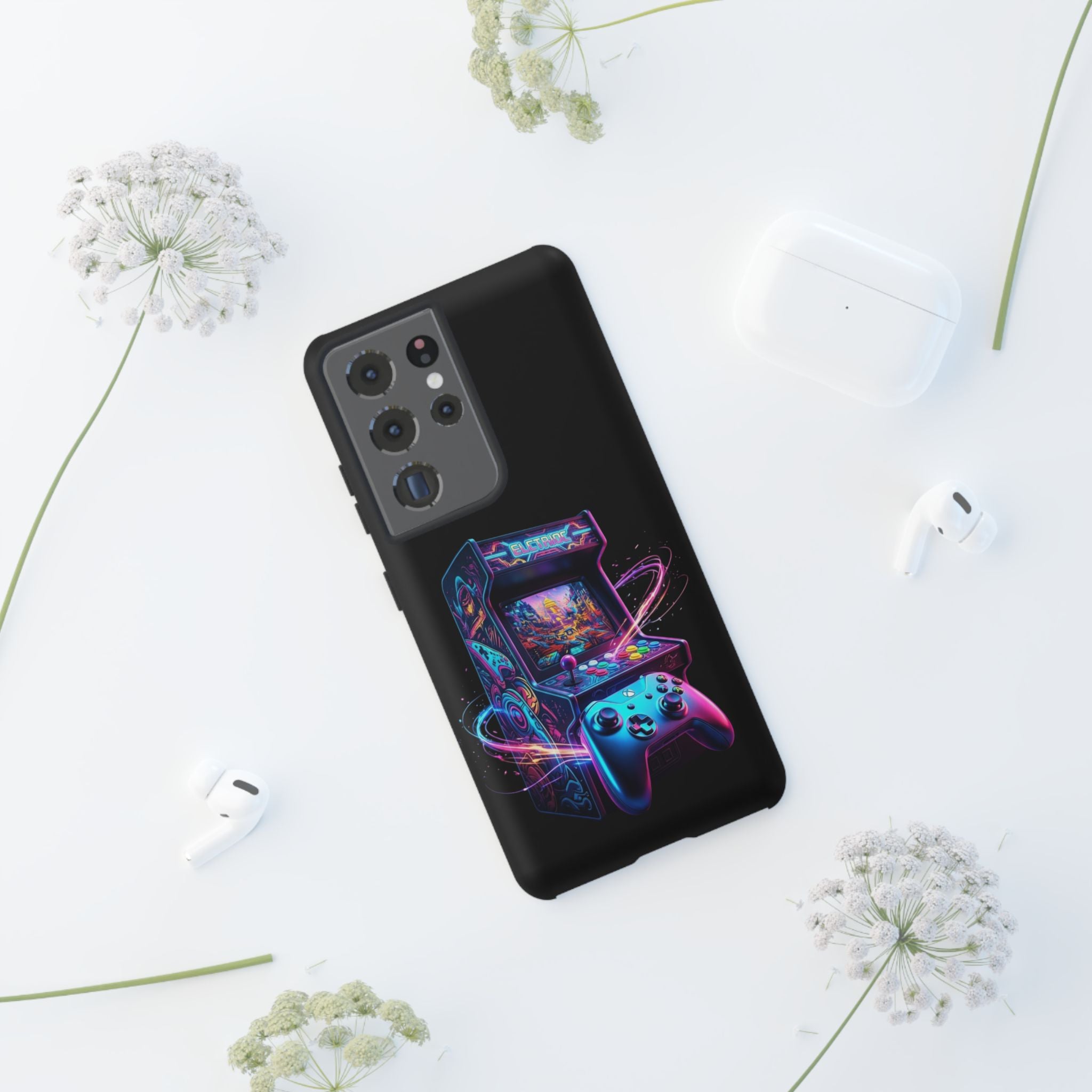 Retro Arcade Phone Case — Neon Gaming Controller Design