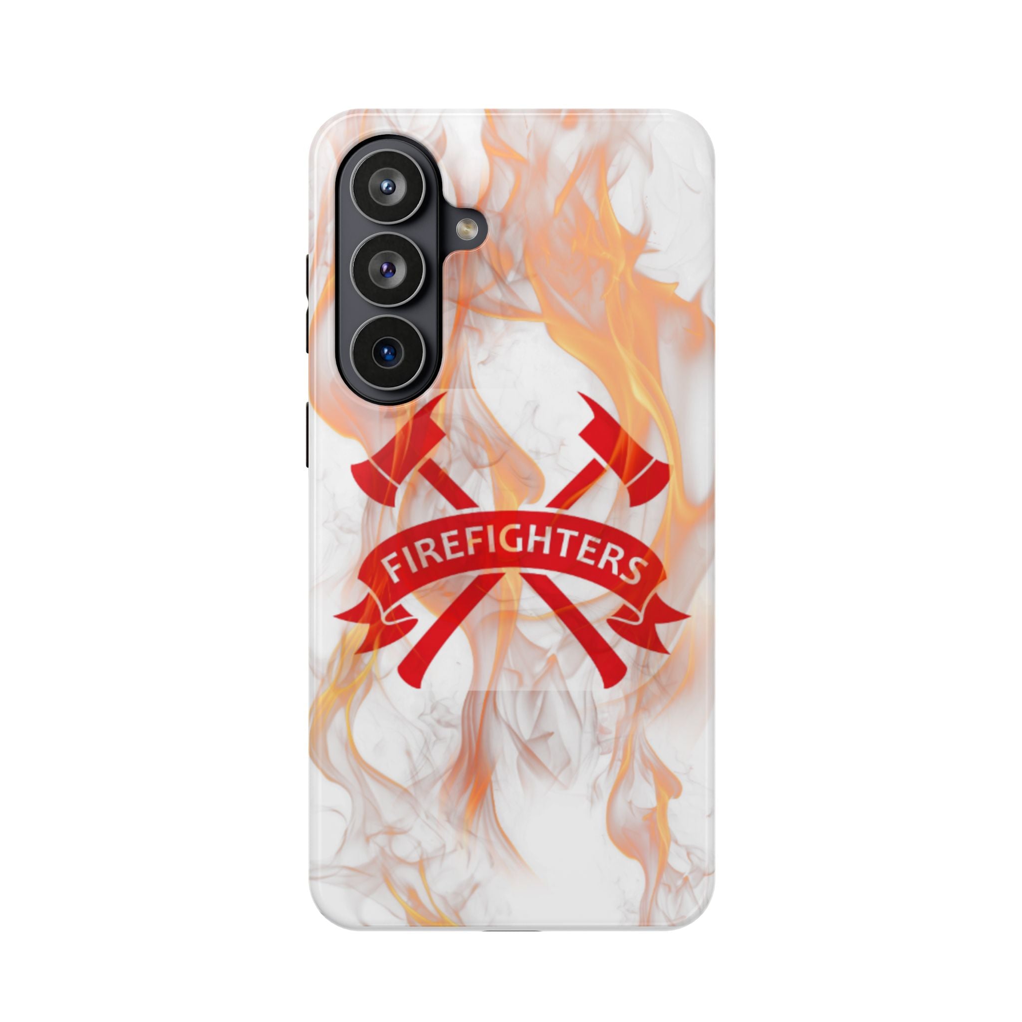 Firefighters Magnetic Impact-Resistant Phone Case — Flame Design with Maltese Cross