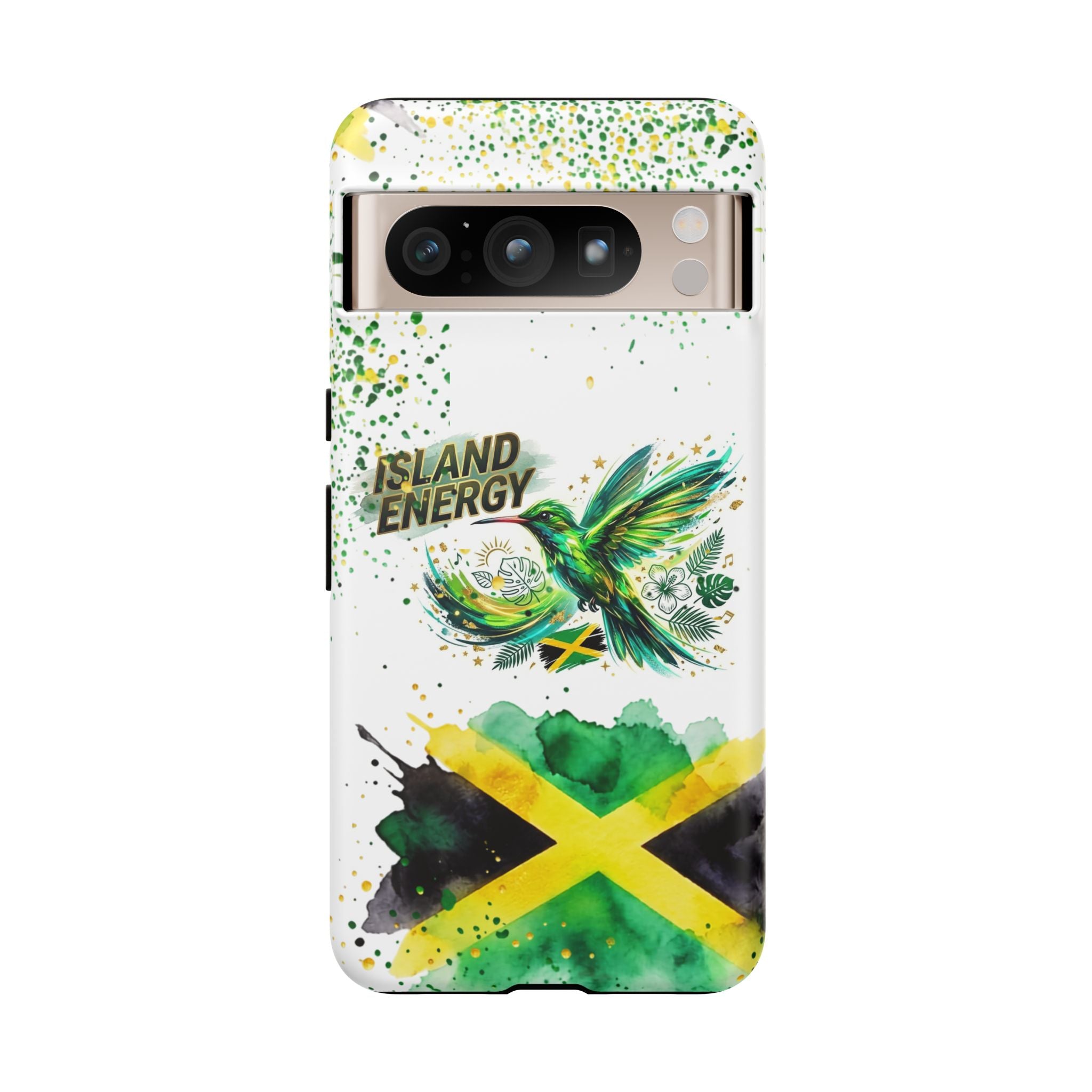 Island Energy Tough Phone Case — Colorful Hummingbird & Tropical Sunset Protective Cover