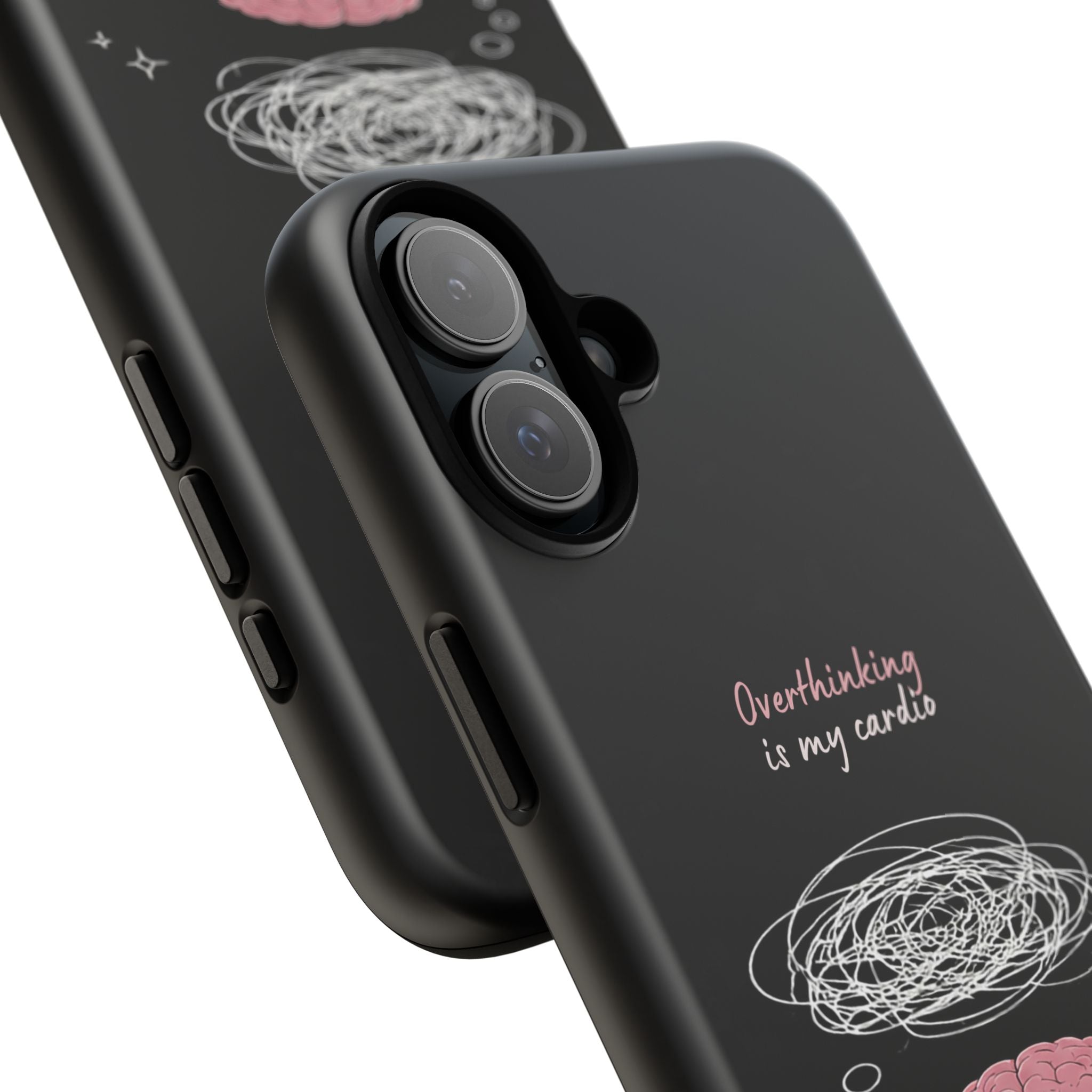 Phone Case — "Overthinking Is My Cardio" Cute Meditating Brain Protective Case