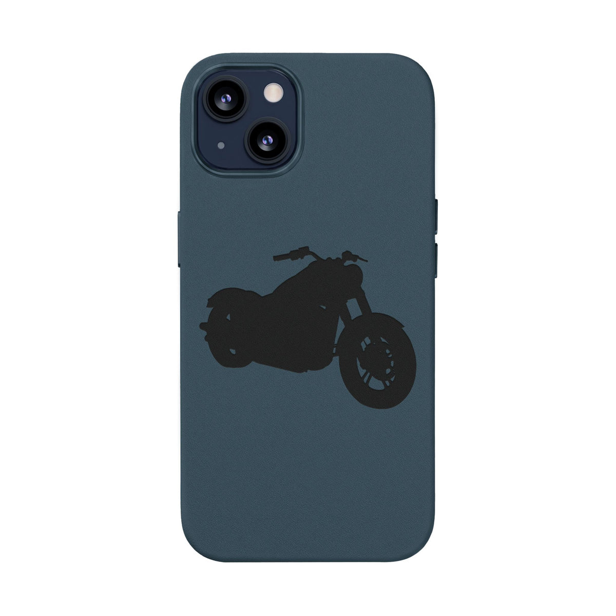 Engraved PU Leather Phone Case — Motorcycle Silhouette