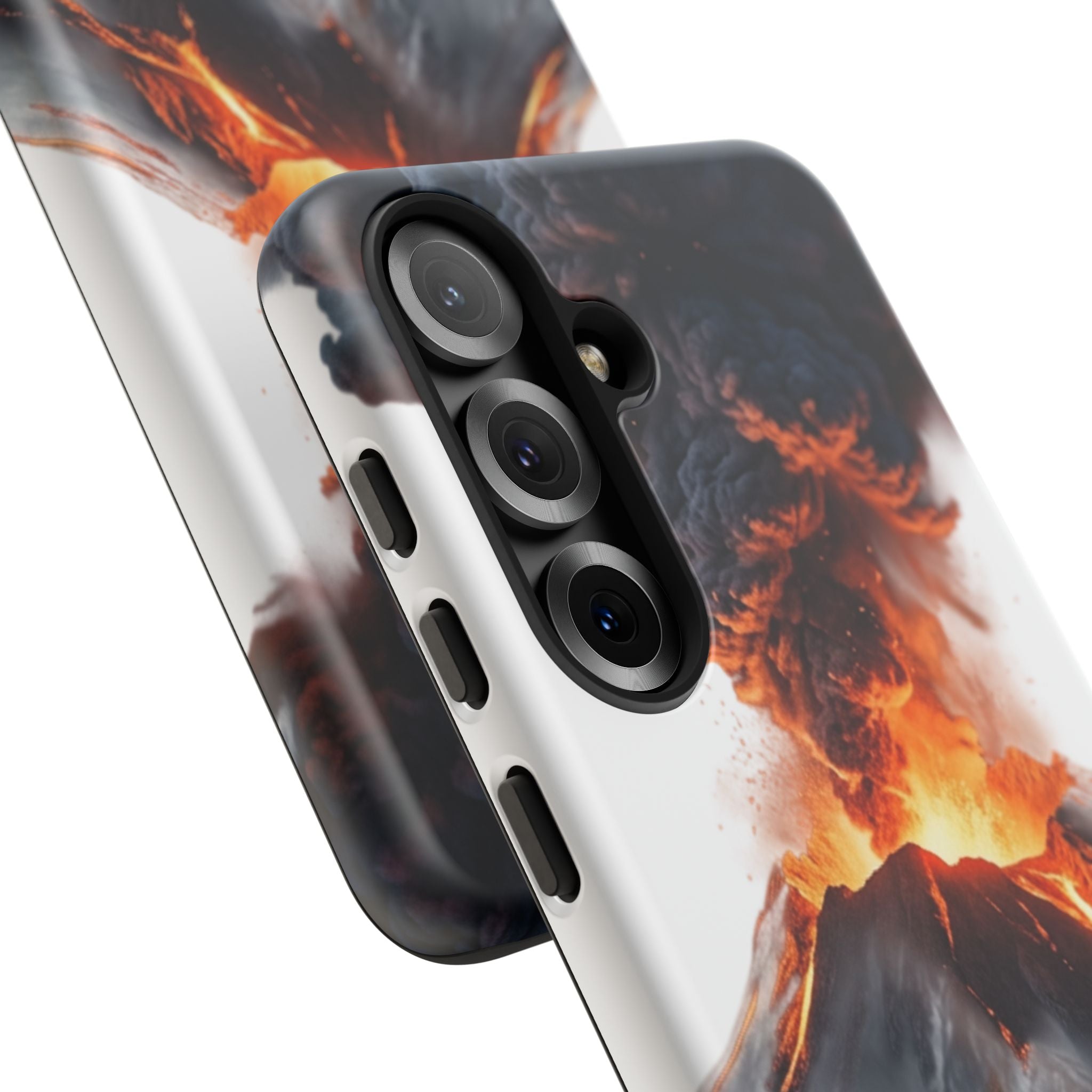 Volcano Eruption Tough Phone Case — Fiery Lava Protective Cover