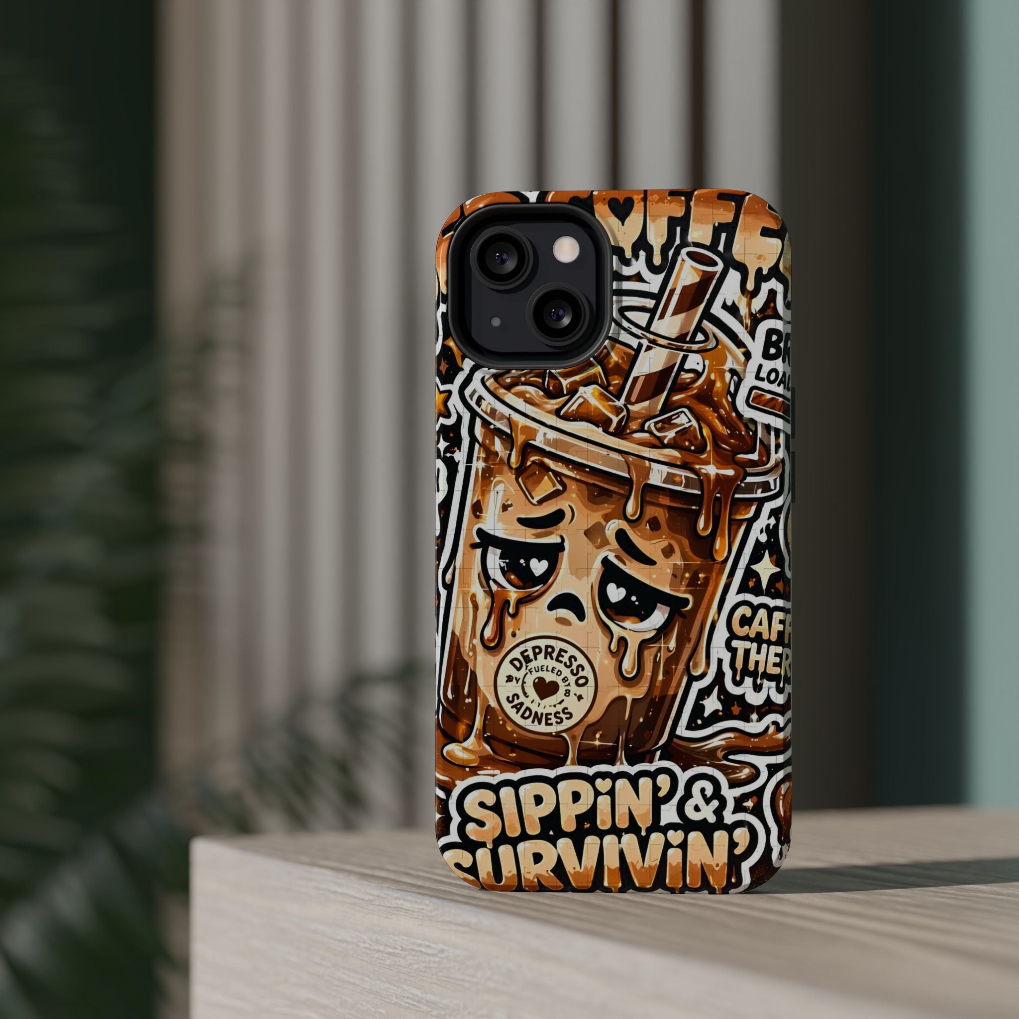 Iced Coffee Phone Case — “Sippin' & Survivin'” Magnetic Impact-Resistant Case