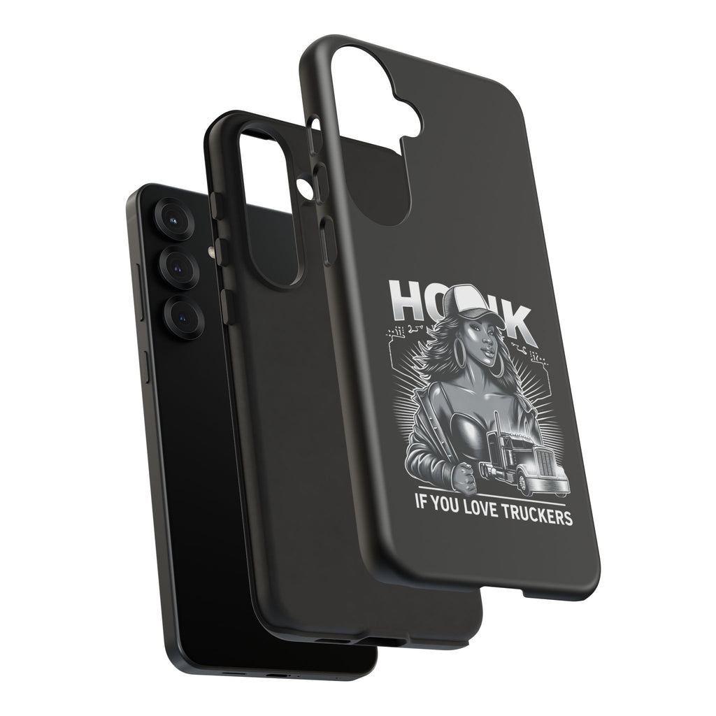 Phone Case — 'Honk' Trucker Girl Retro Semi Truck Protective Case