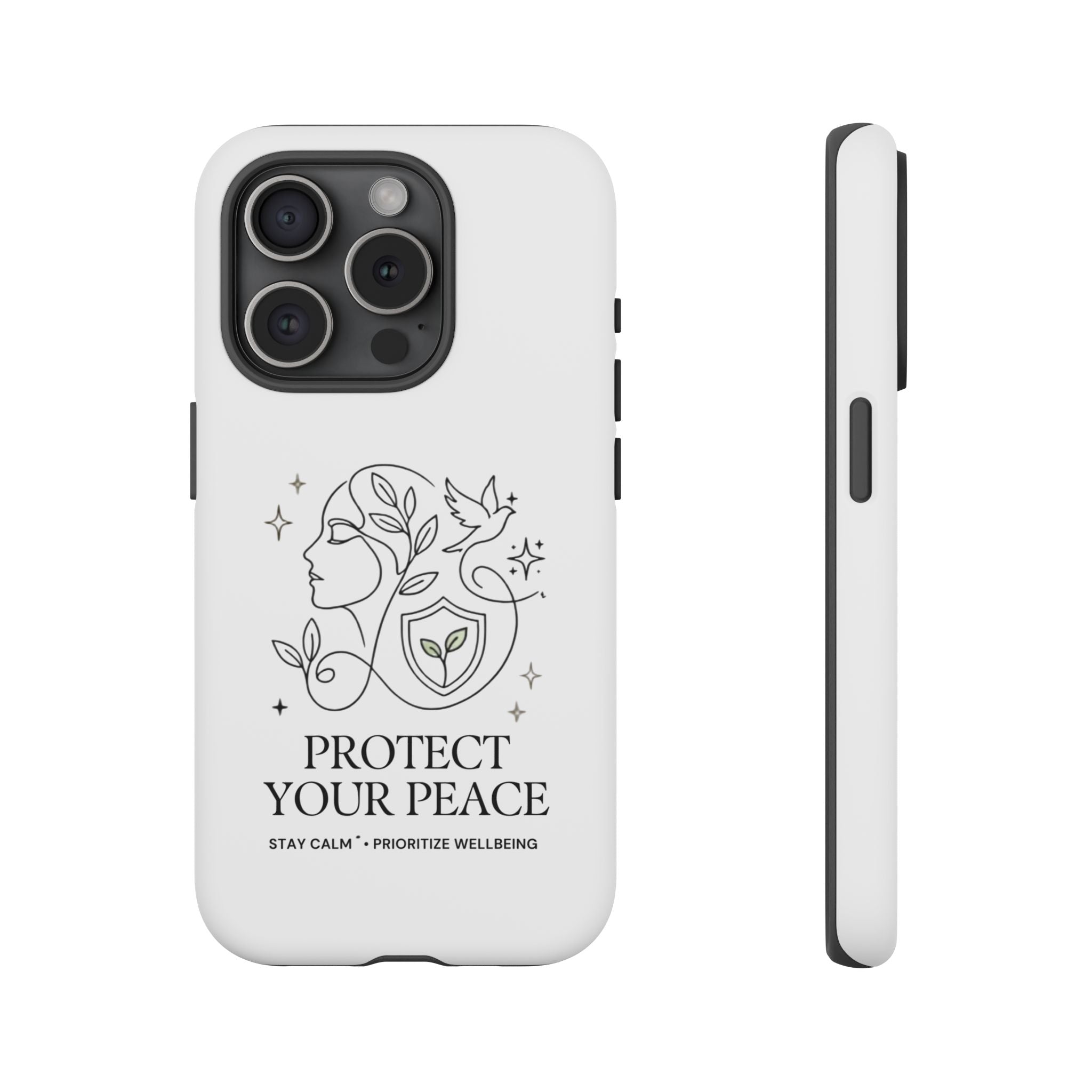 Protect Your Peace Phone Case – Minimalist Wellness iPhone Cover
