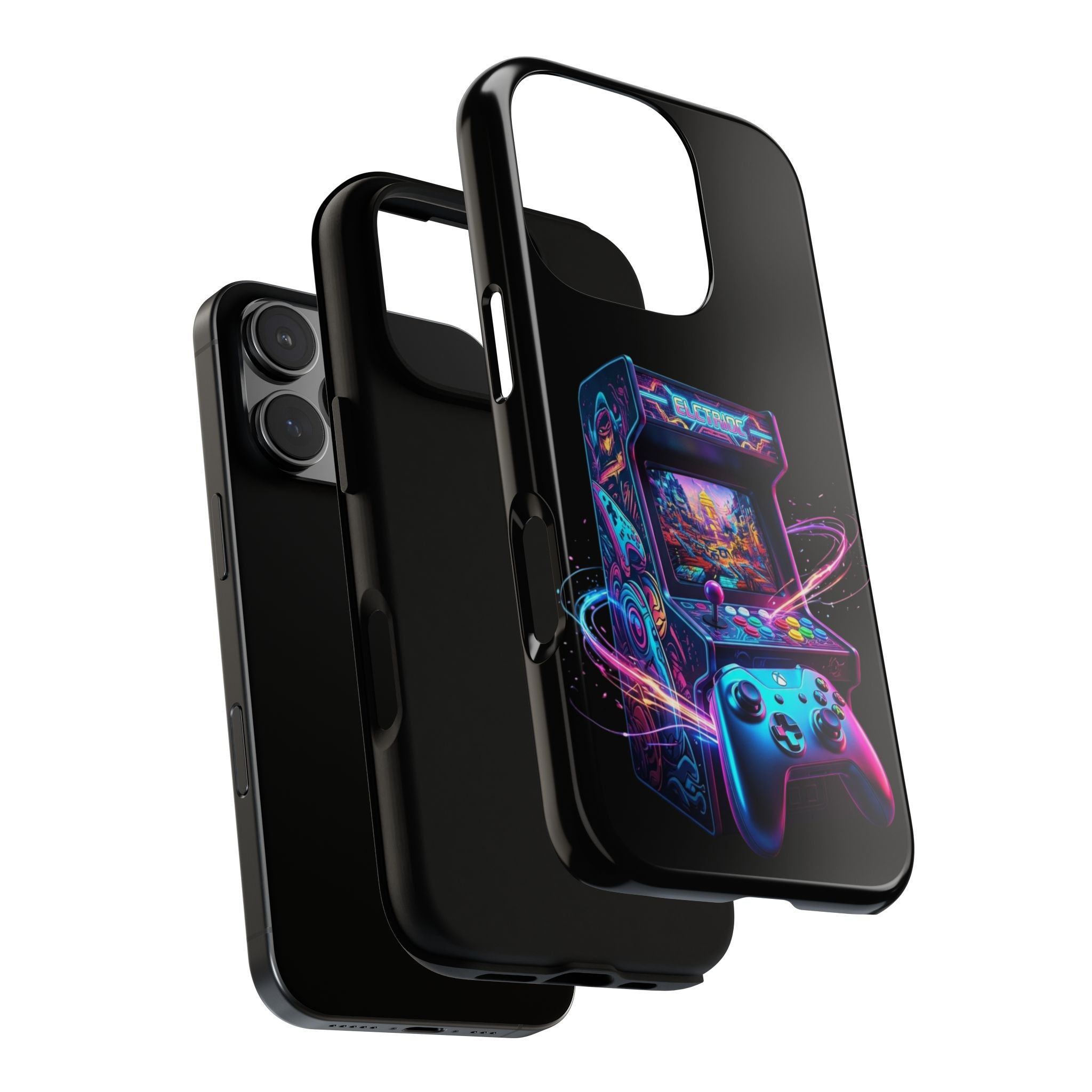 Retro Arcade Phone Case — Neon Gaming Controller Design