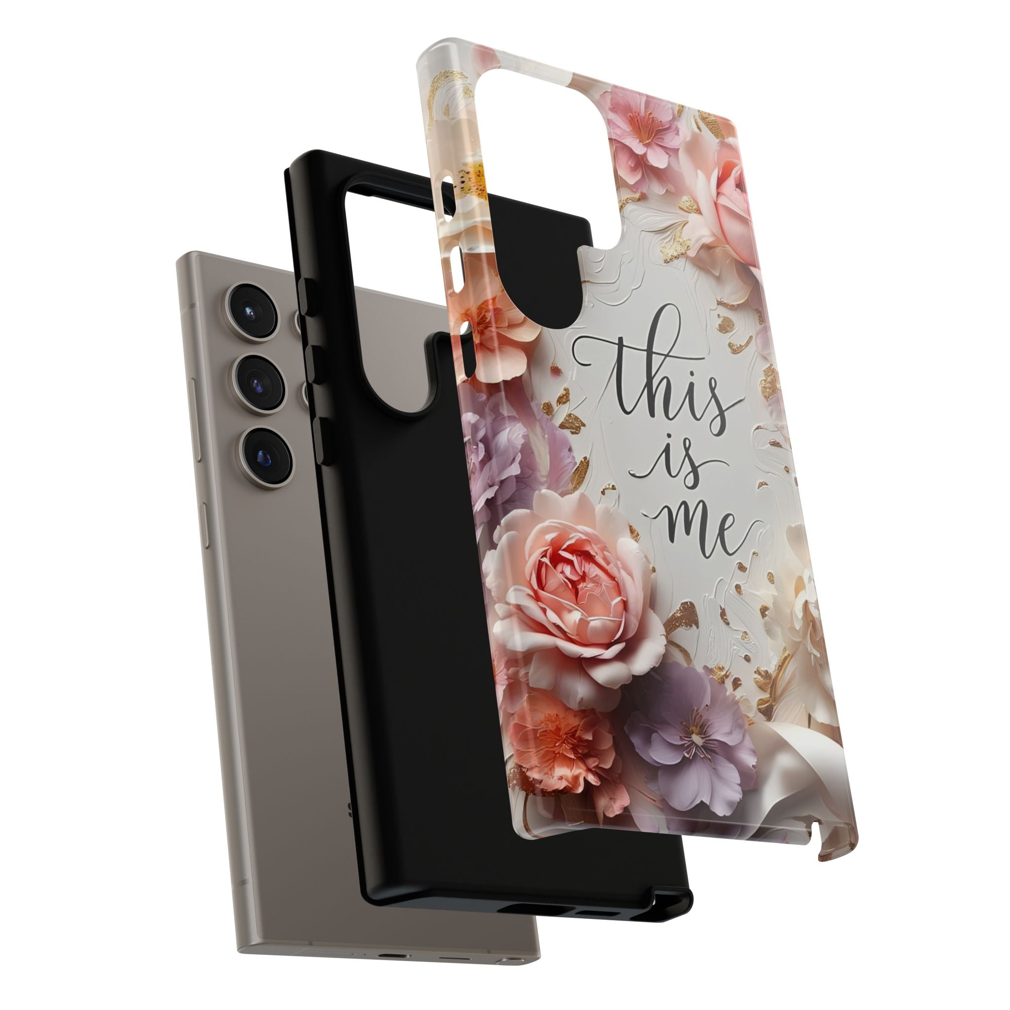 Floral "This Is Me" Tough Phone Case — Protective Floral iPhone Cover for Self-Expression, Gift for Her