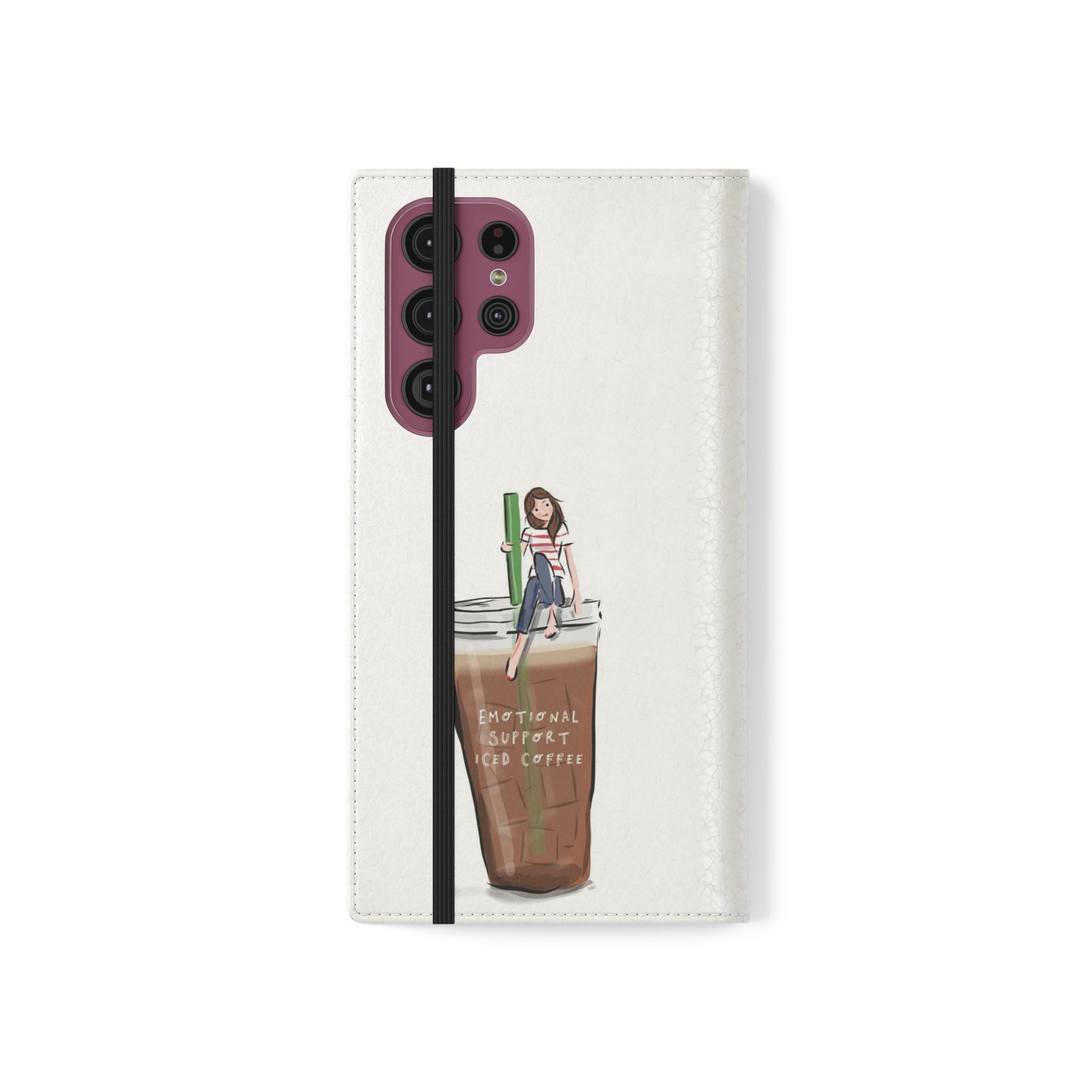 Flip Case — "Emotional Support Iced Coffee" Phone Wallet Case