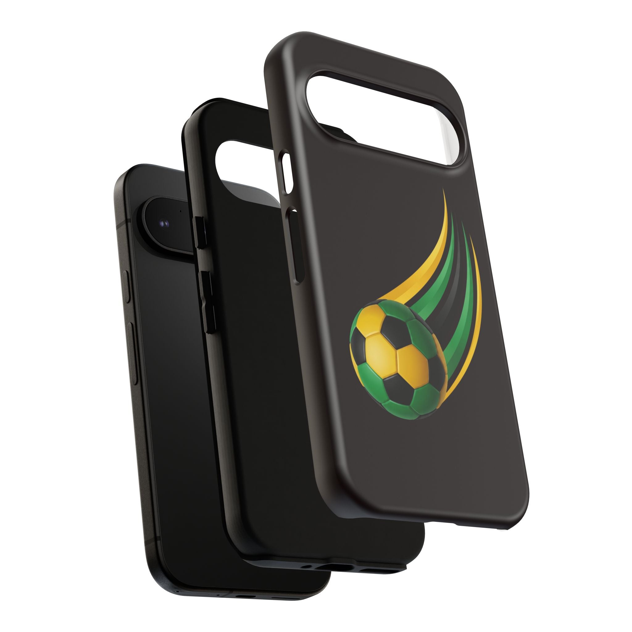 Soccer Comet Tough Phone Case – Green & Yellow Football Design