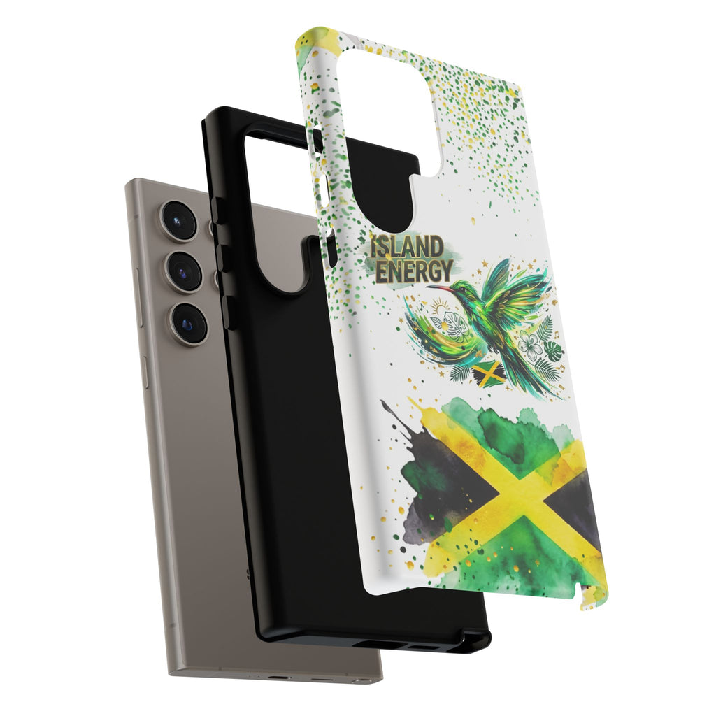 Island Energy Tough Phone Case — Colorful Hummingbird & Tropical Sunset Protective Cover