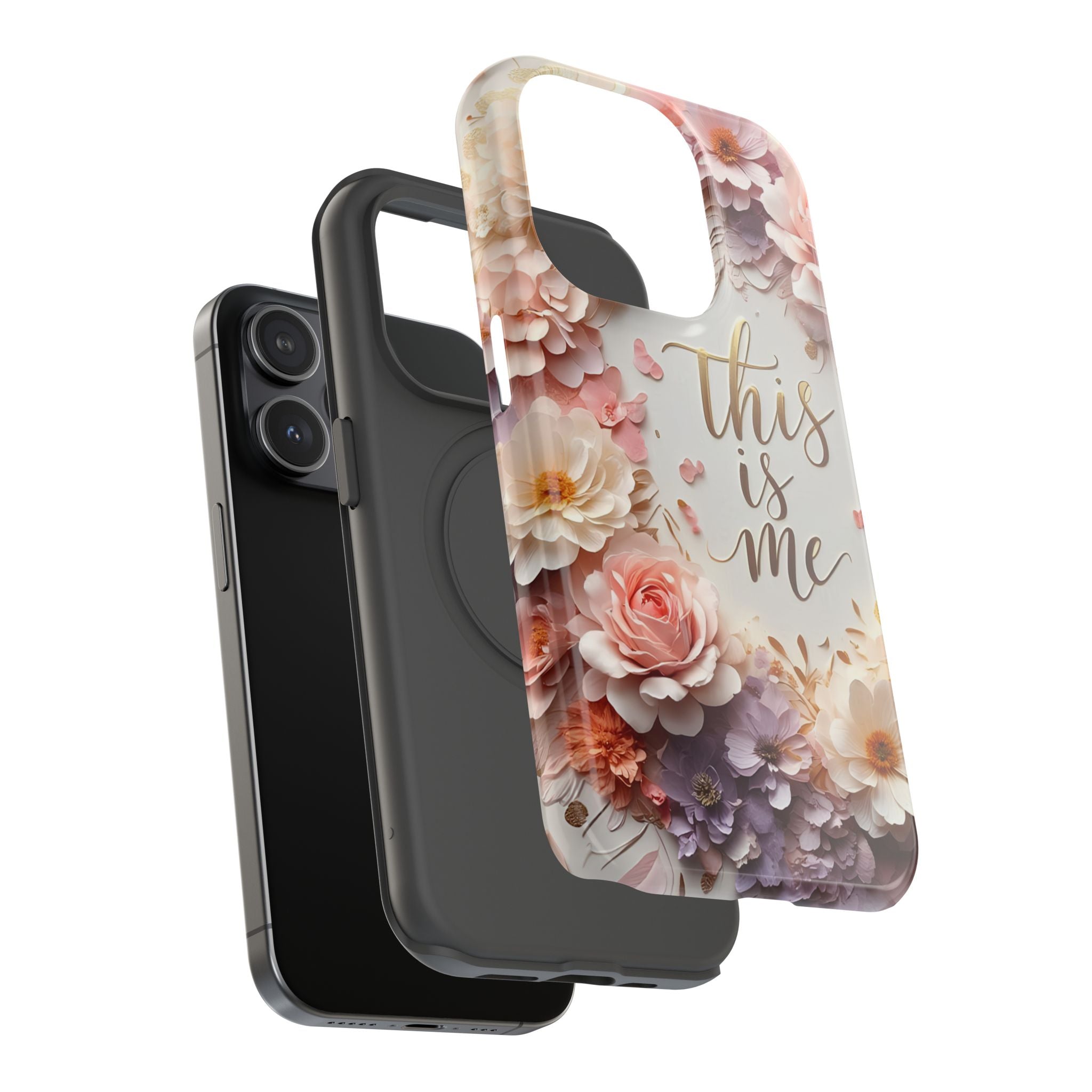 Floral "This Is Me" Phone Case — Impact-Resistant Floral Protective Cover