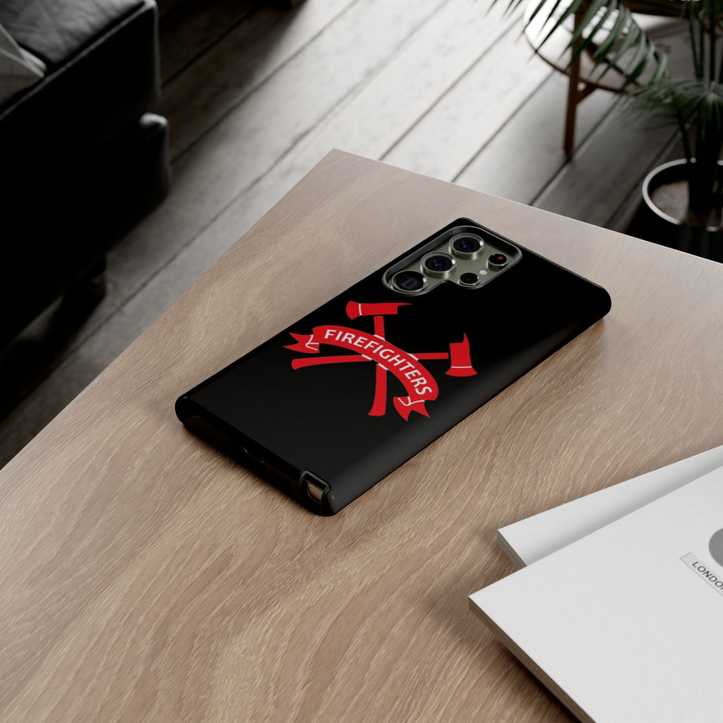 Firefighters Tough Phone Case — Red Crossed Axes Design
