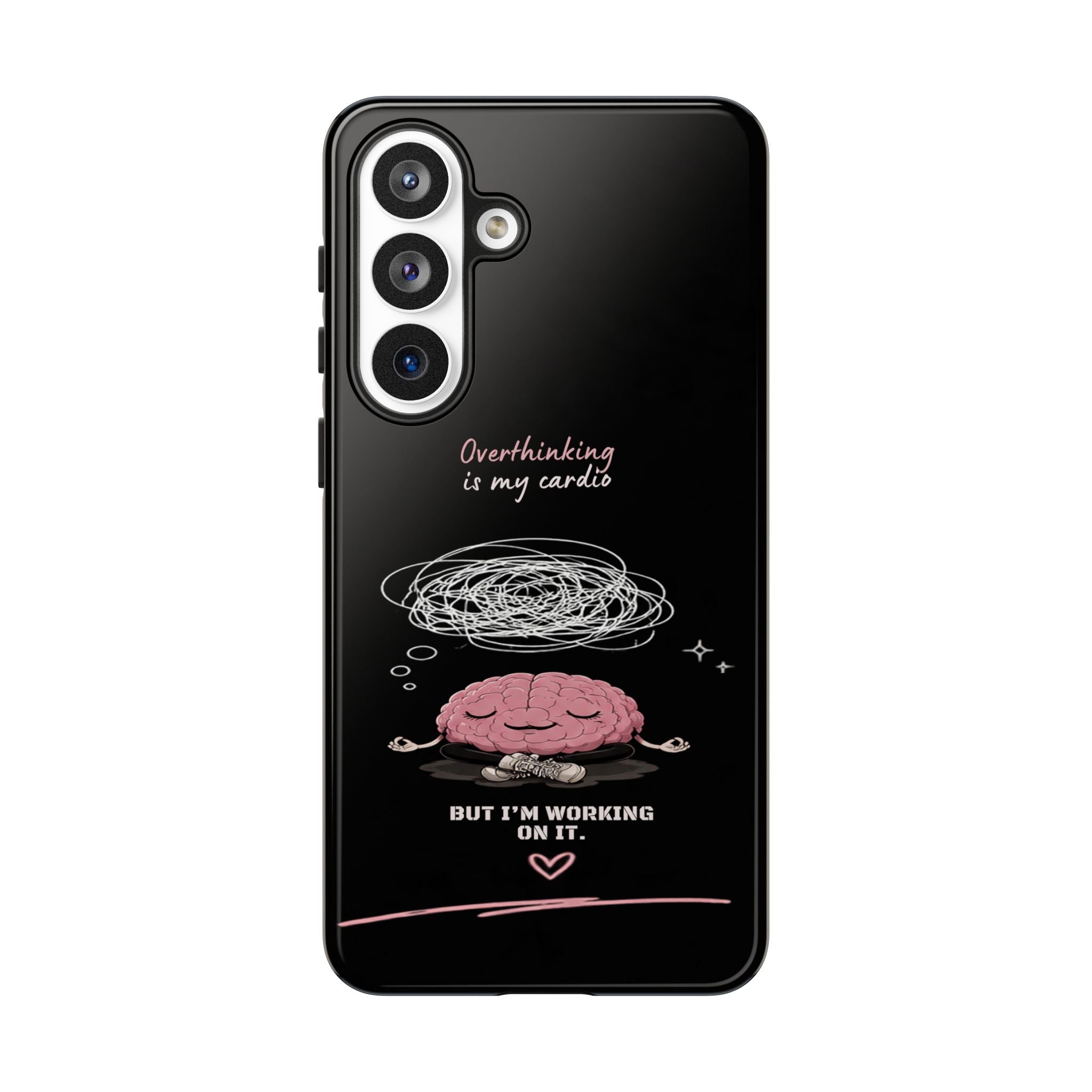 Phone Case — "Overthinking Is My Cardio" Cute Meditating Brain Protective Case
