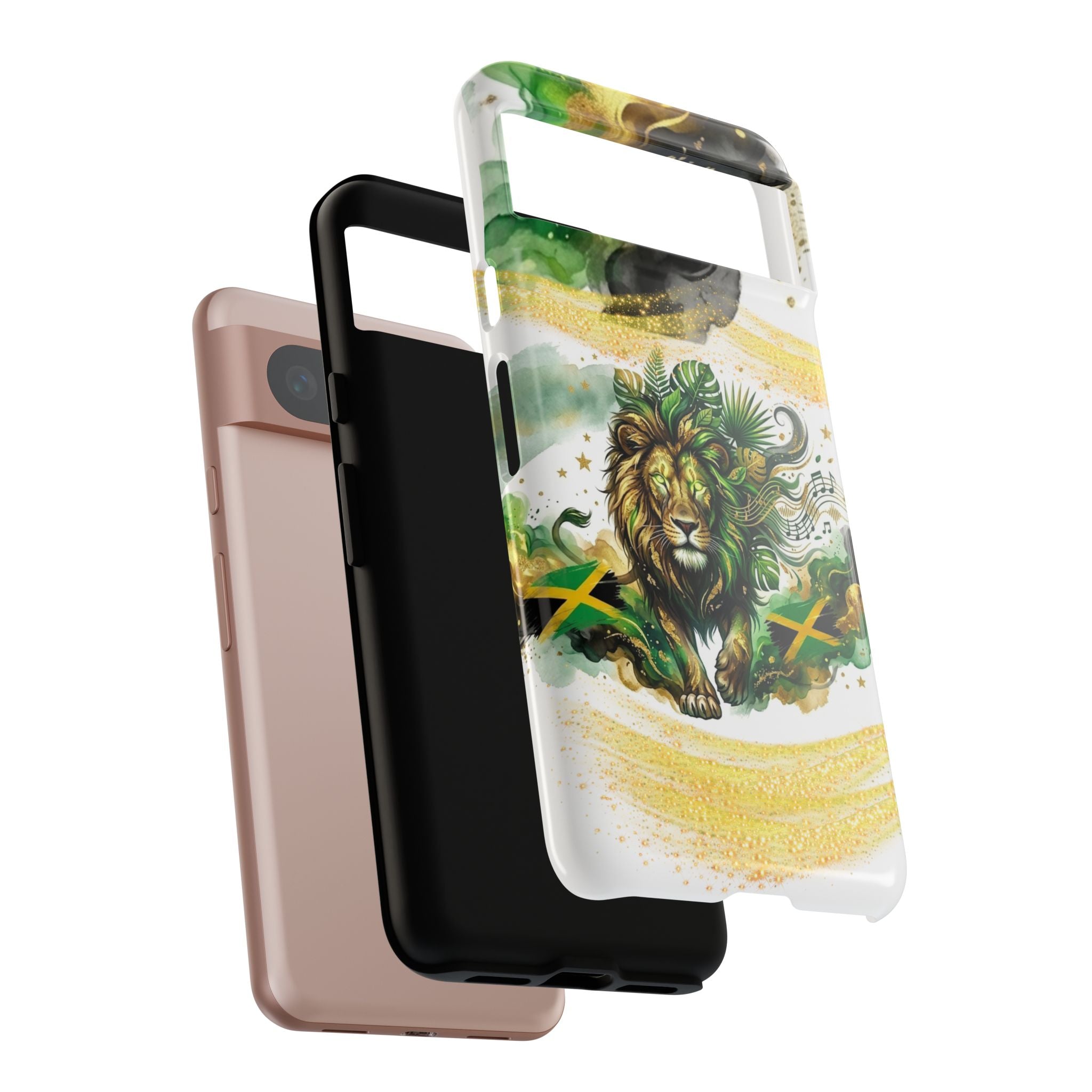 Reggae Lion Phone Case — Jamaican Flag Rasta Art Tough Phone Cover