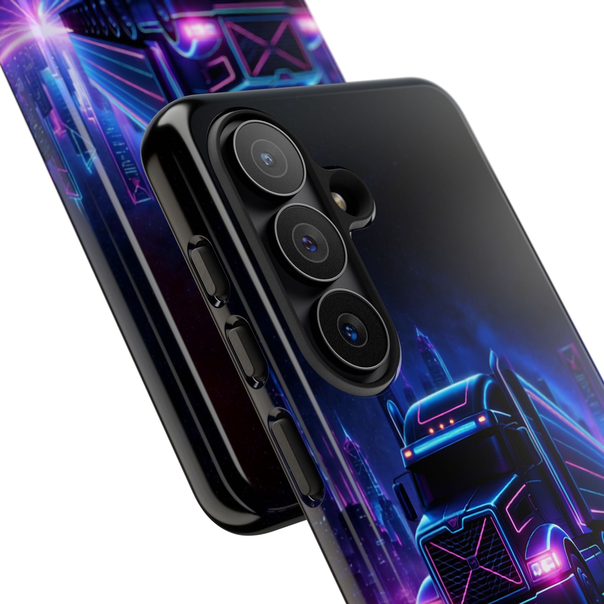 Neon Retro Rig Phone Case — Trucker Semi Truck Nightscape Protective Case