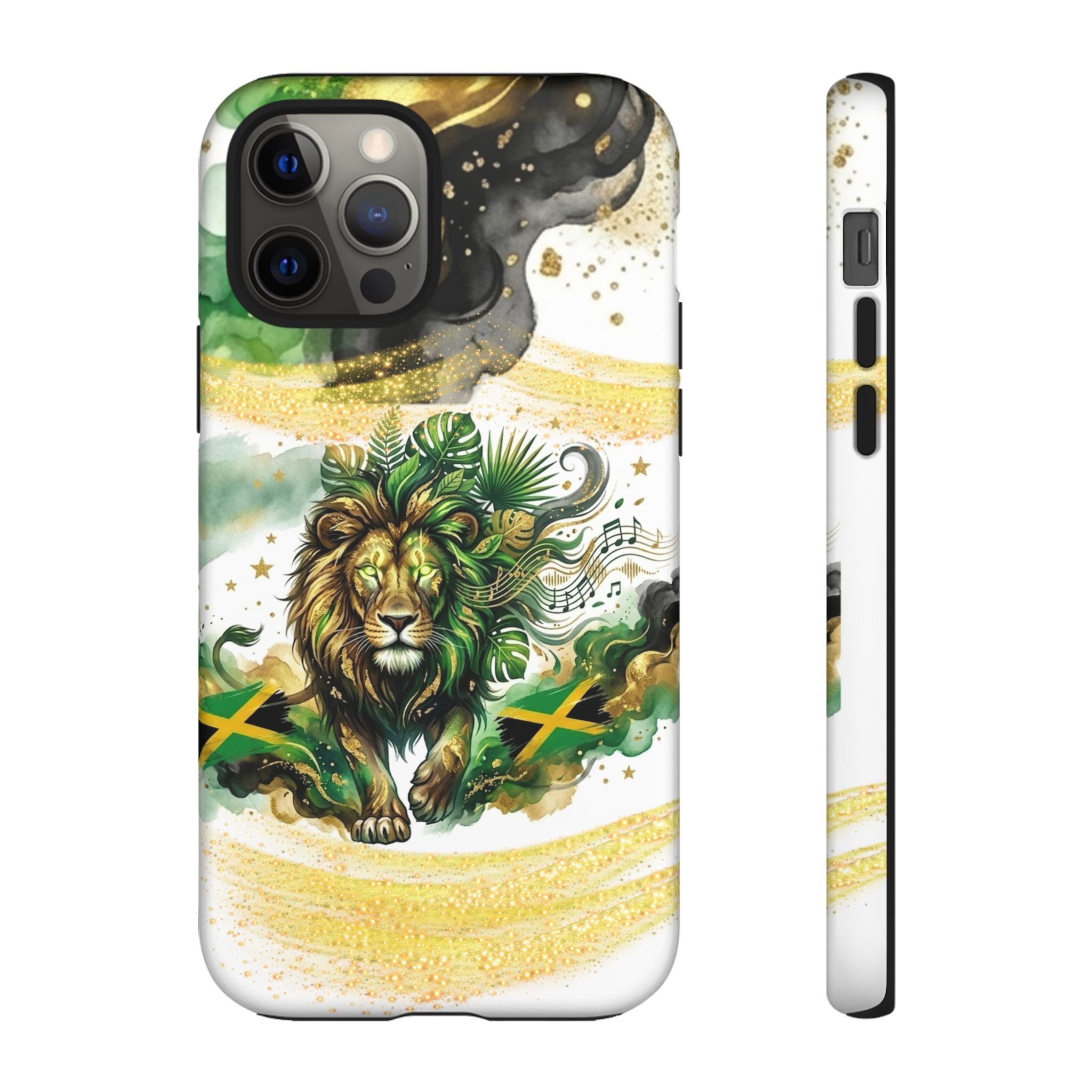 Reggae Lion Phone Case — Jamaican Flag Rasta Art Tough Phone Cover