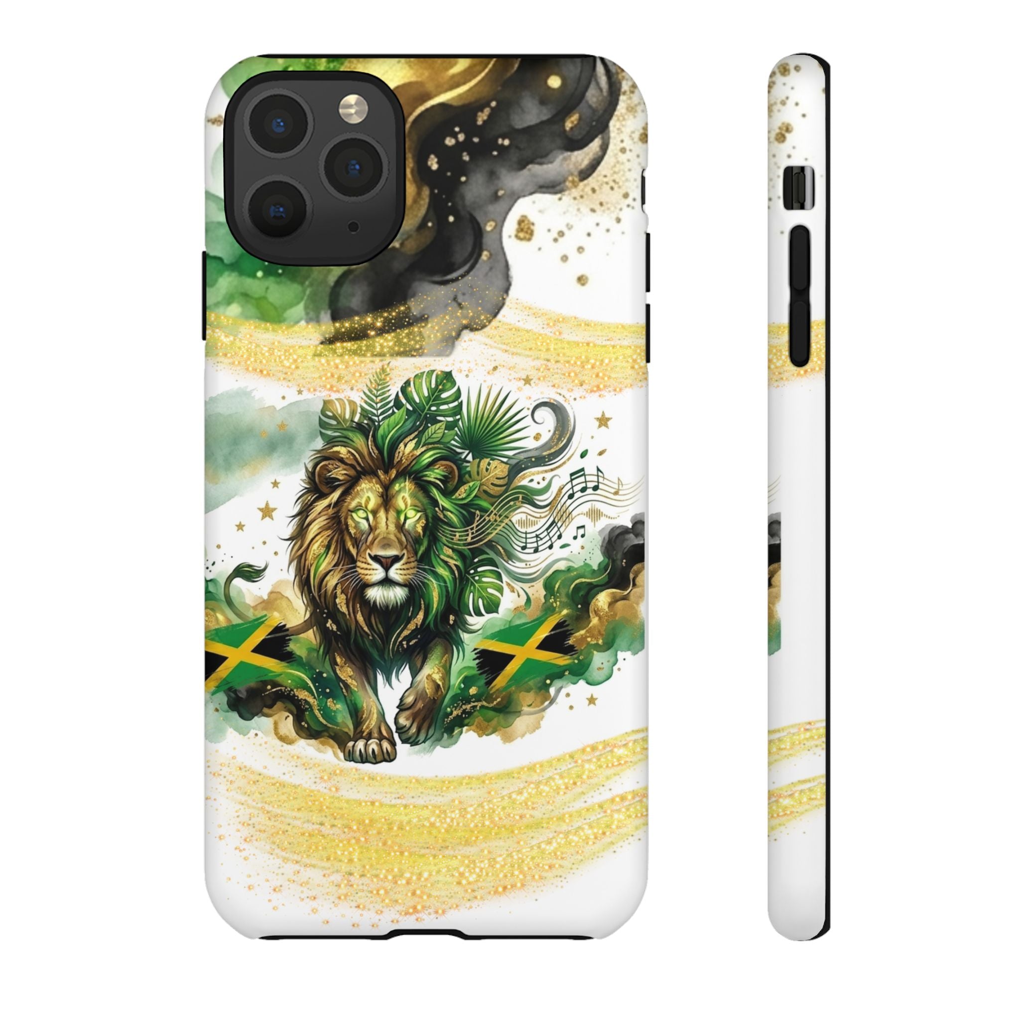 Reggae Lion Phone Case — Jamaican Flag Rasta Art Tough Phone Cover