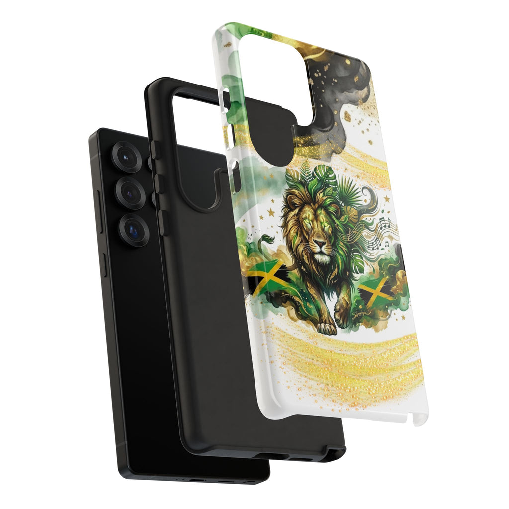 Reggae Lion Phone Case — Jamaican Flag Rasta Art Tough Phone Cover