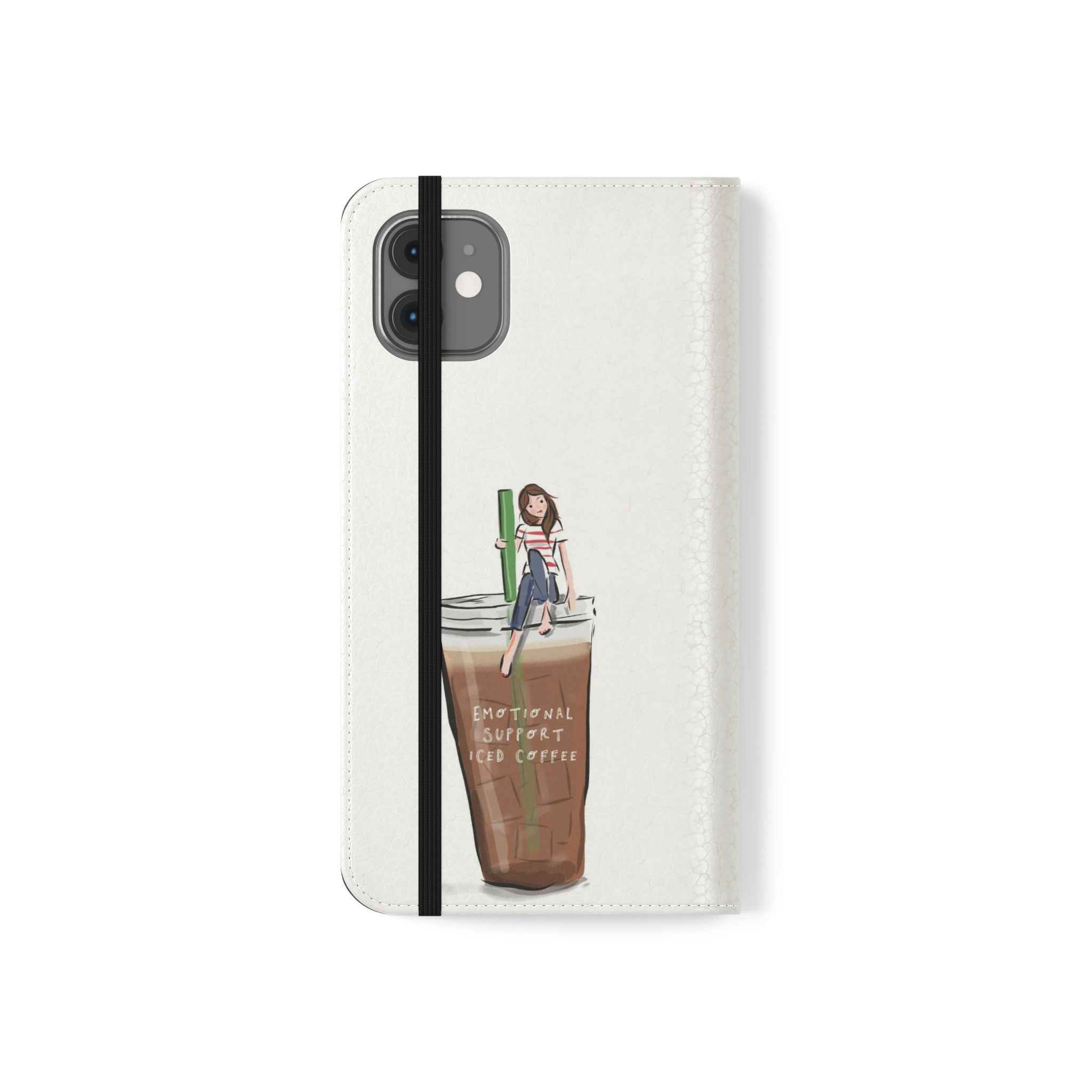 Flip Case — "Emotional Support Iced Coffee" Phone Wallet Case