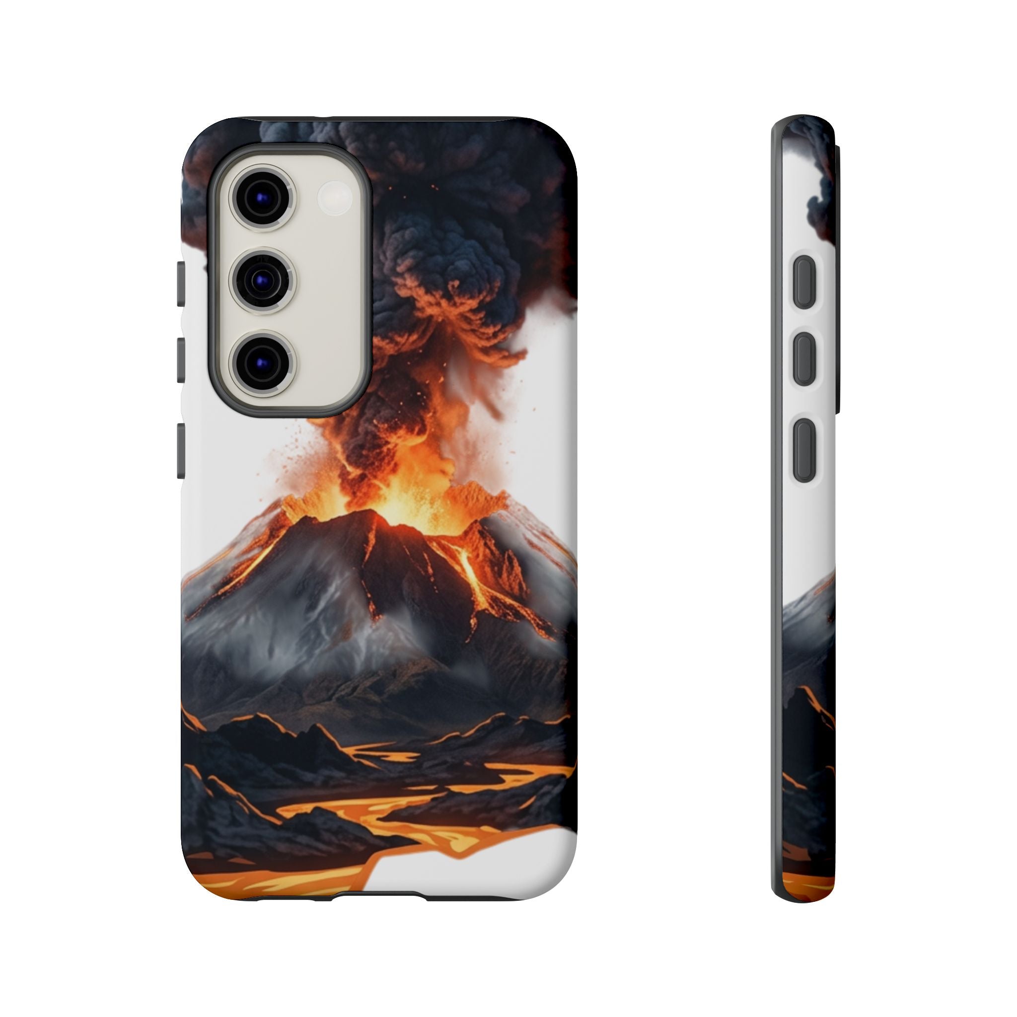 Volcano Eruption Tough Phone Case — Fiery Lava Protective Cover
