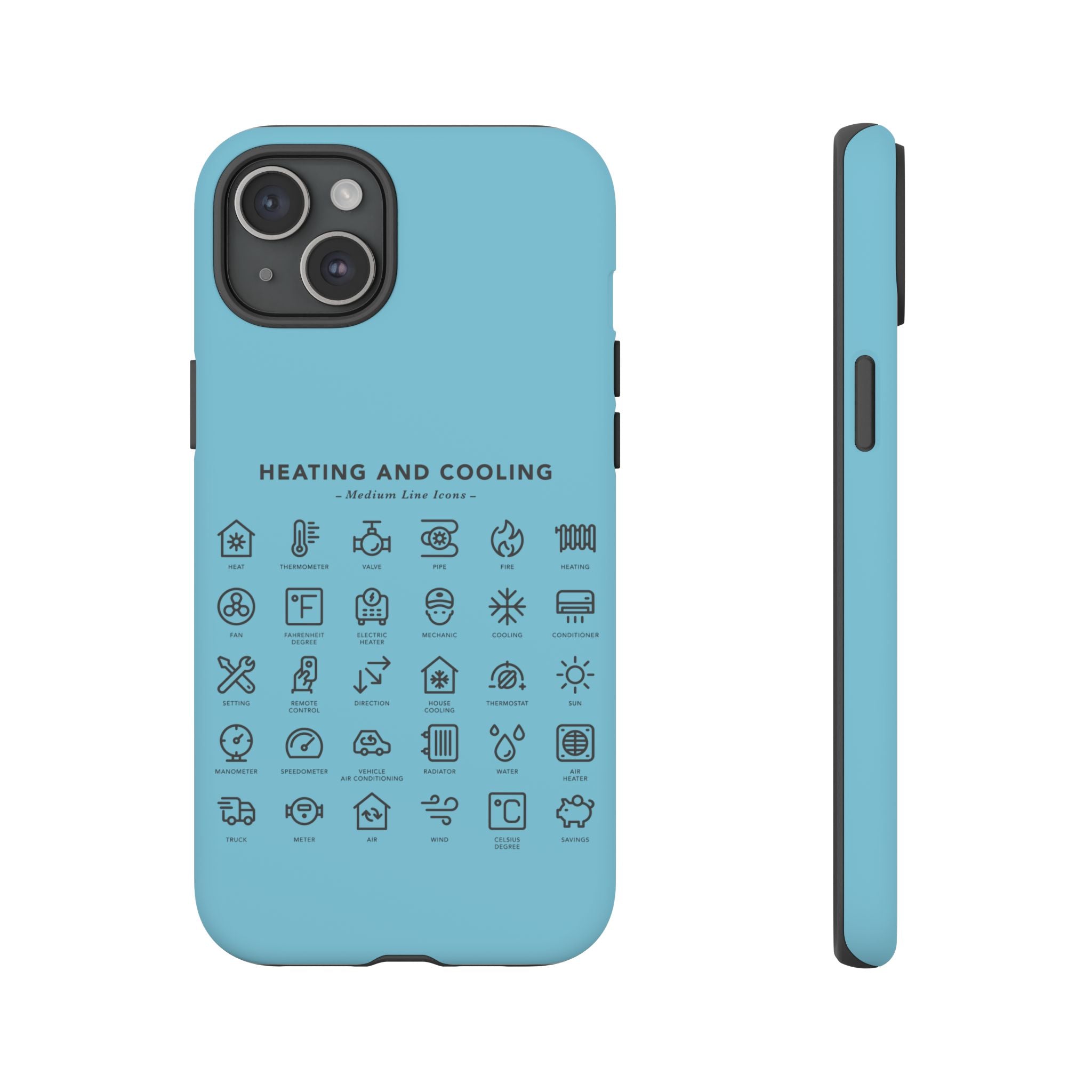 Heating and Cooling Icons Phone Case – HVAC Technician Protective Phone Cover